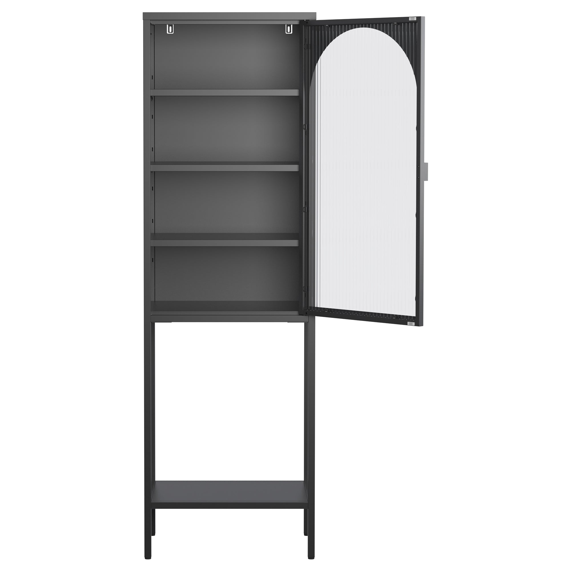 Logidon metalen vitrinedeur zwart 160x50x35 cm