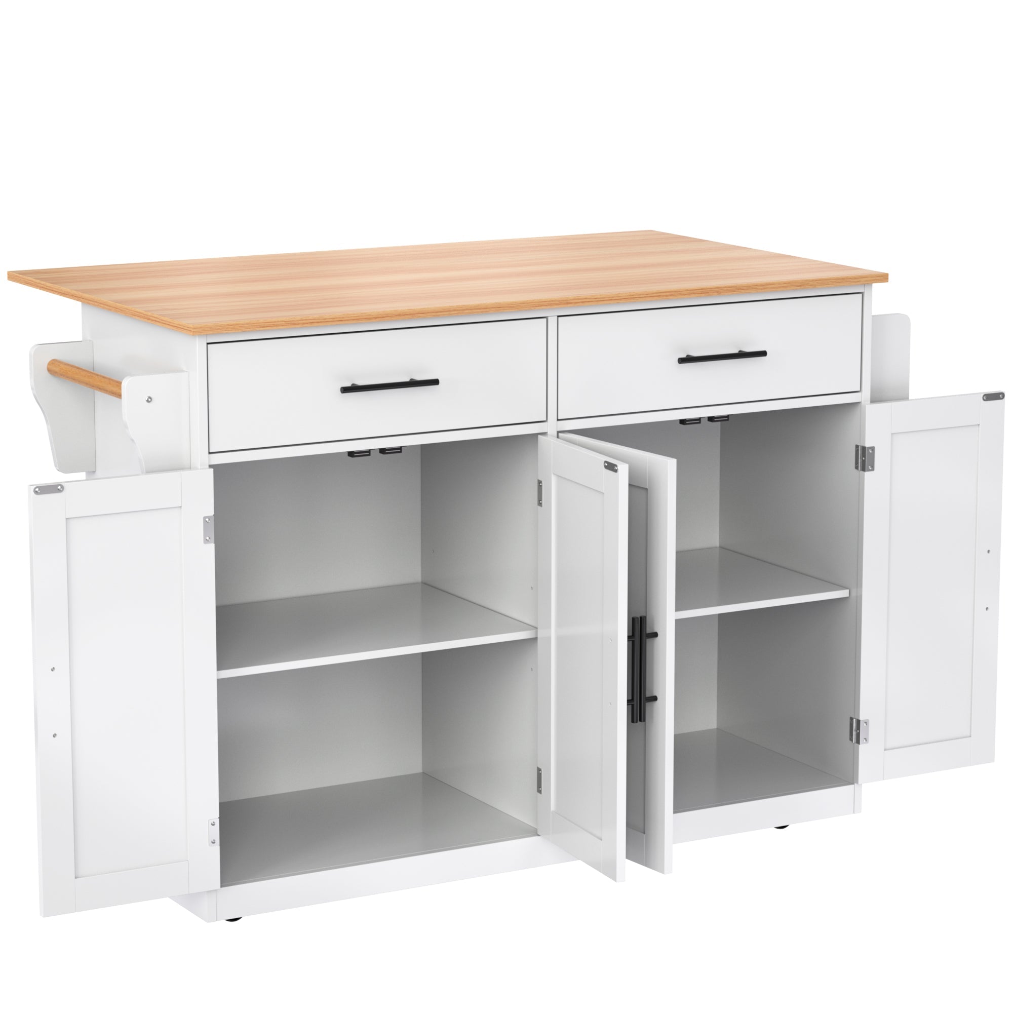 Logidon serving trolley with folding table top white 120x71x91 cm