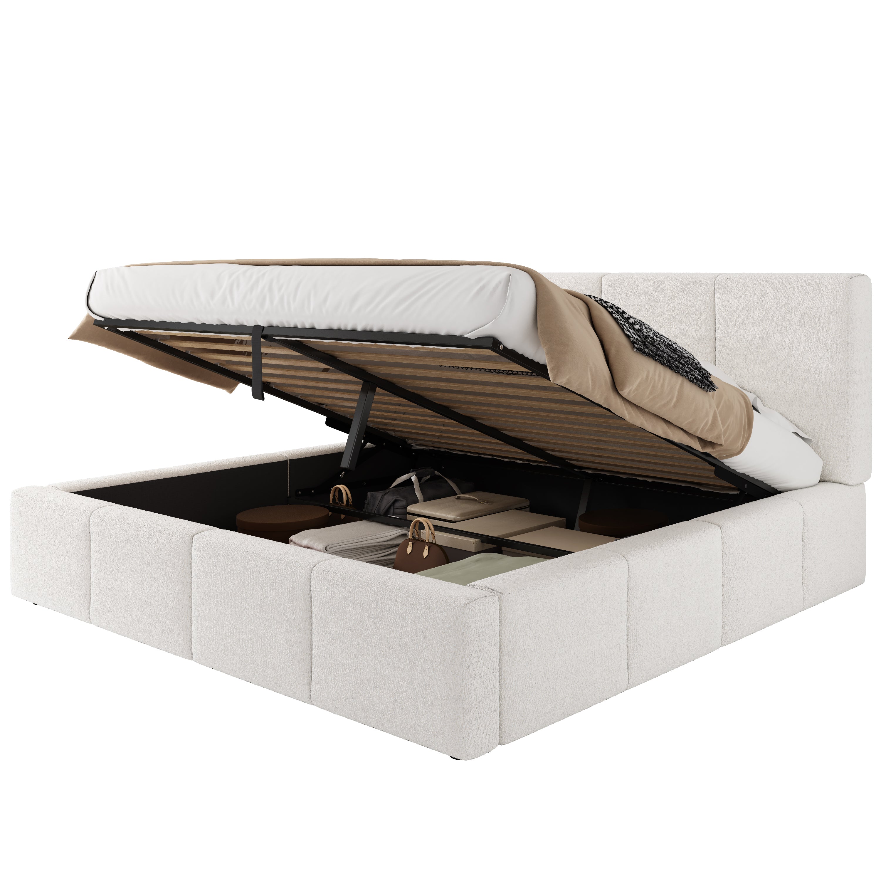 Logidon gestoffeerd bed 180x200 hydraulisch functioneel bed met opbergruimte