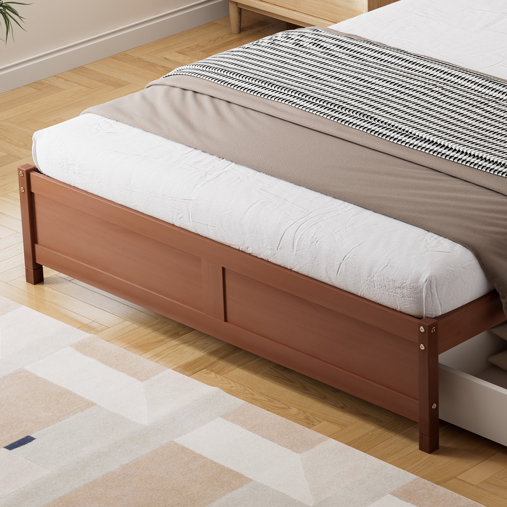 Logidon Kinderbed Vintage Hout Roodbruin 140x200 cm met twee lades