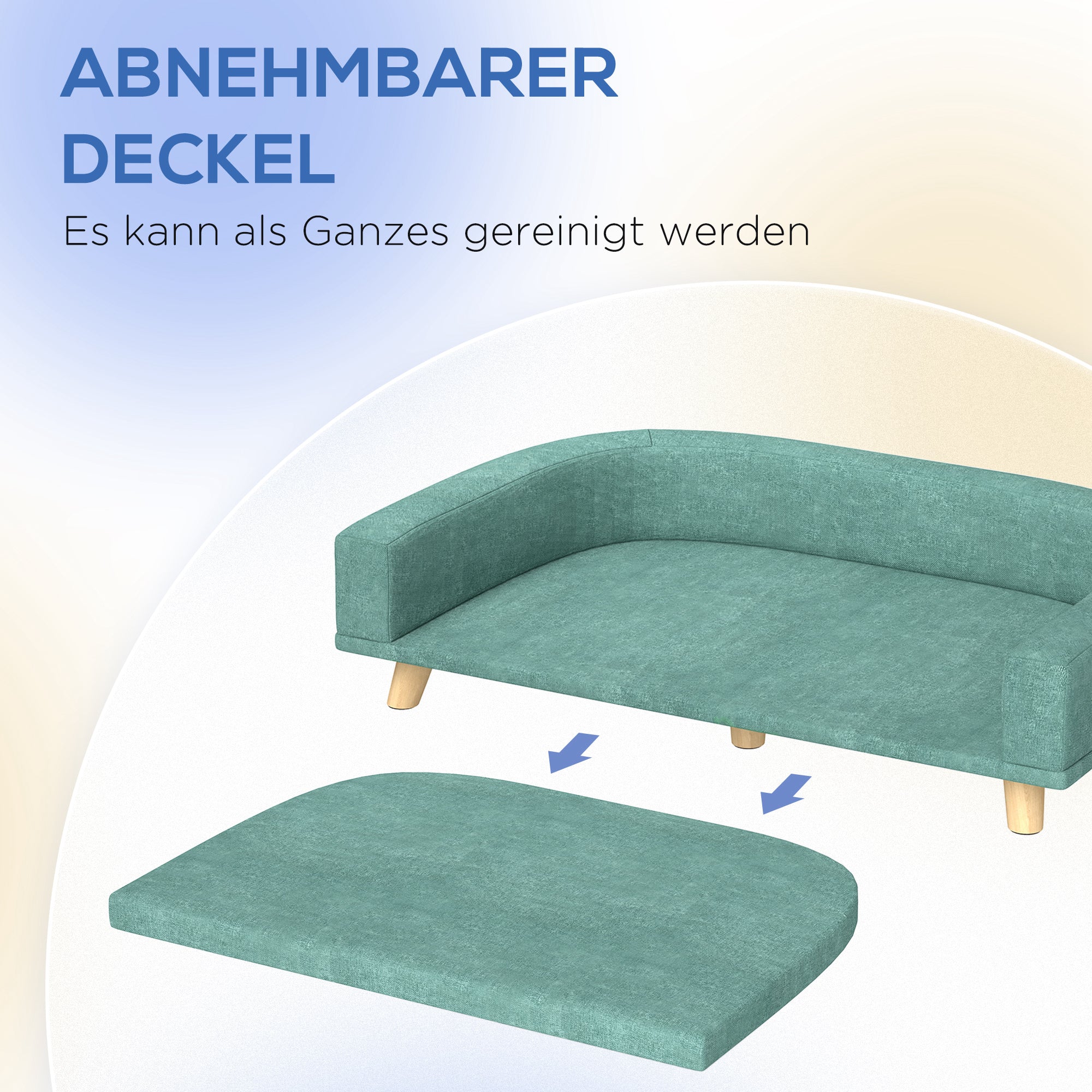 Logidon hondensofa groen 98x67x25 cm houten poten comfort