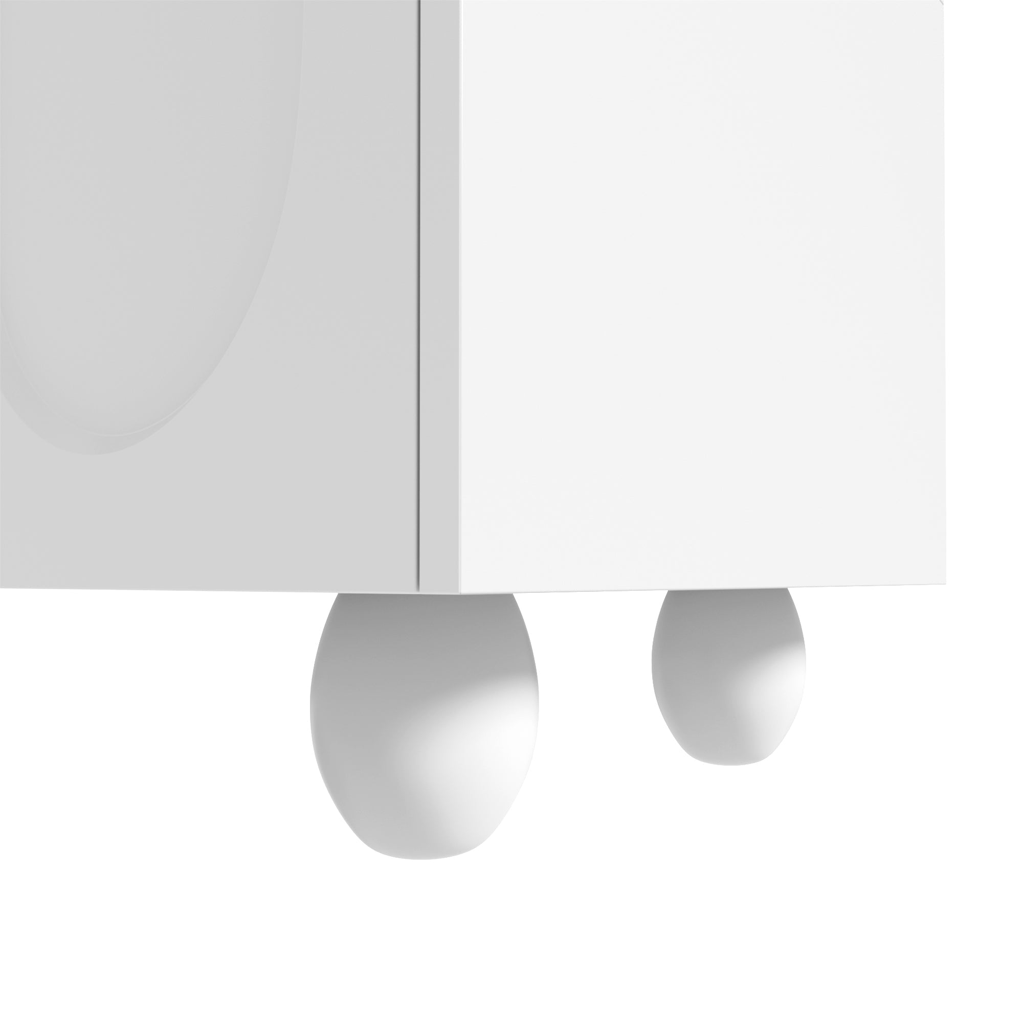 Logidon TV-meubel 180 cm wit met massief houten poten Minimalistisch