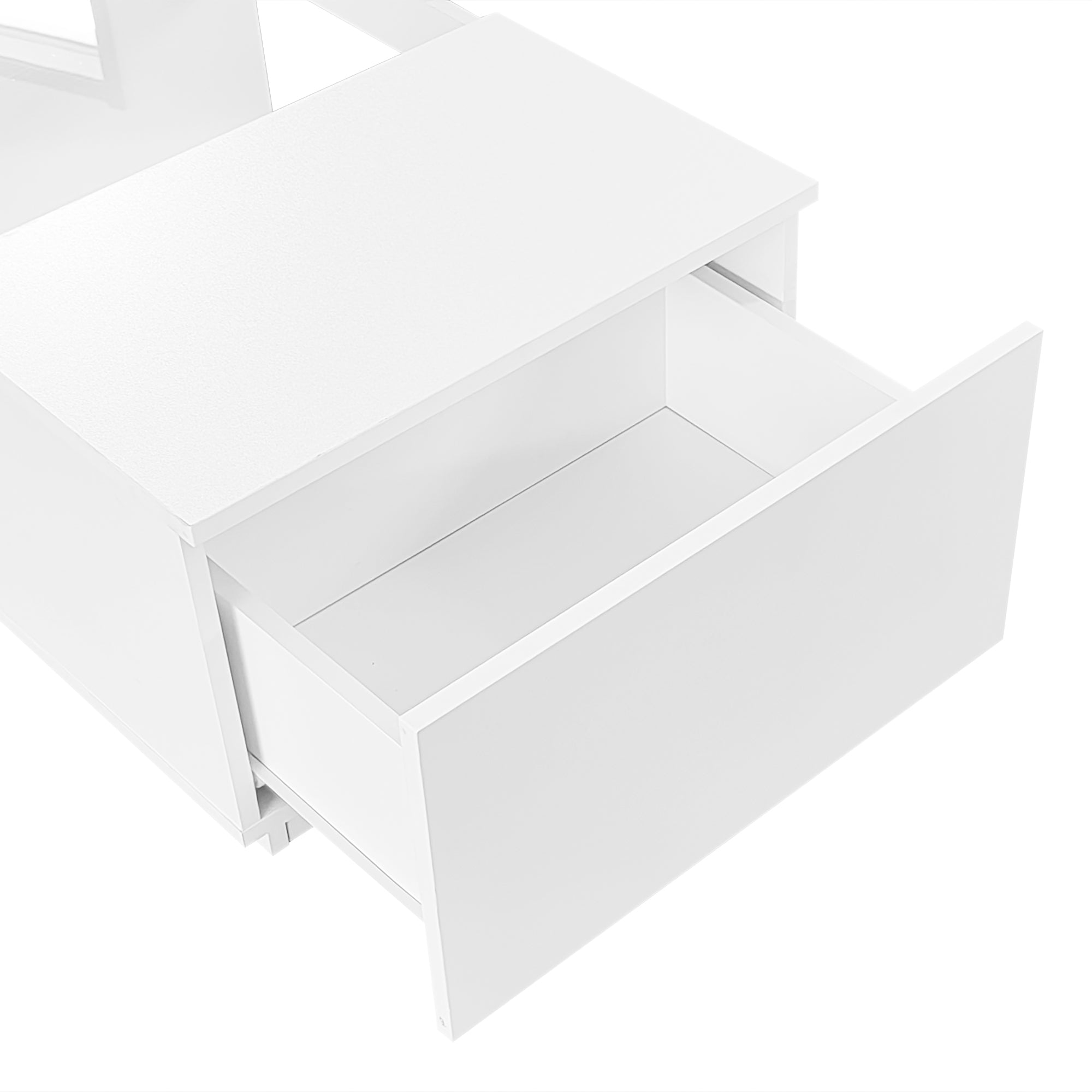 Logidon Witte Salontafel 100x50x35,5 cm Met Glazen Paneel LED