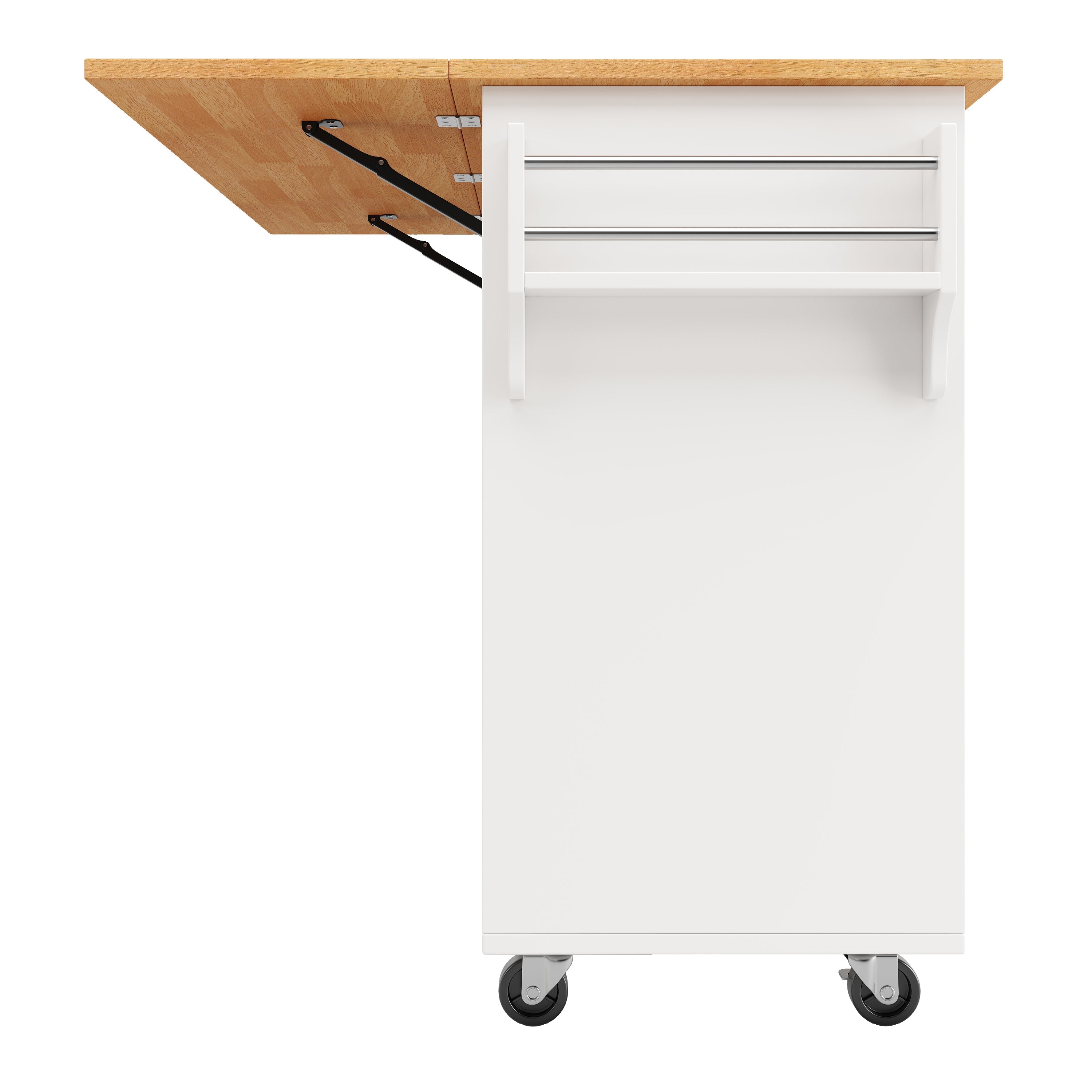 Logidon Modern Keukeneiland Uitschuifbare Keukentrolley Wit 8 Laden