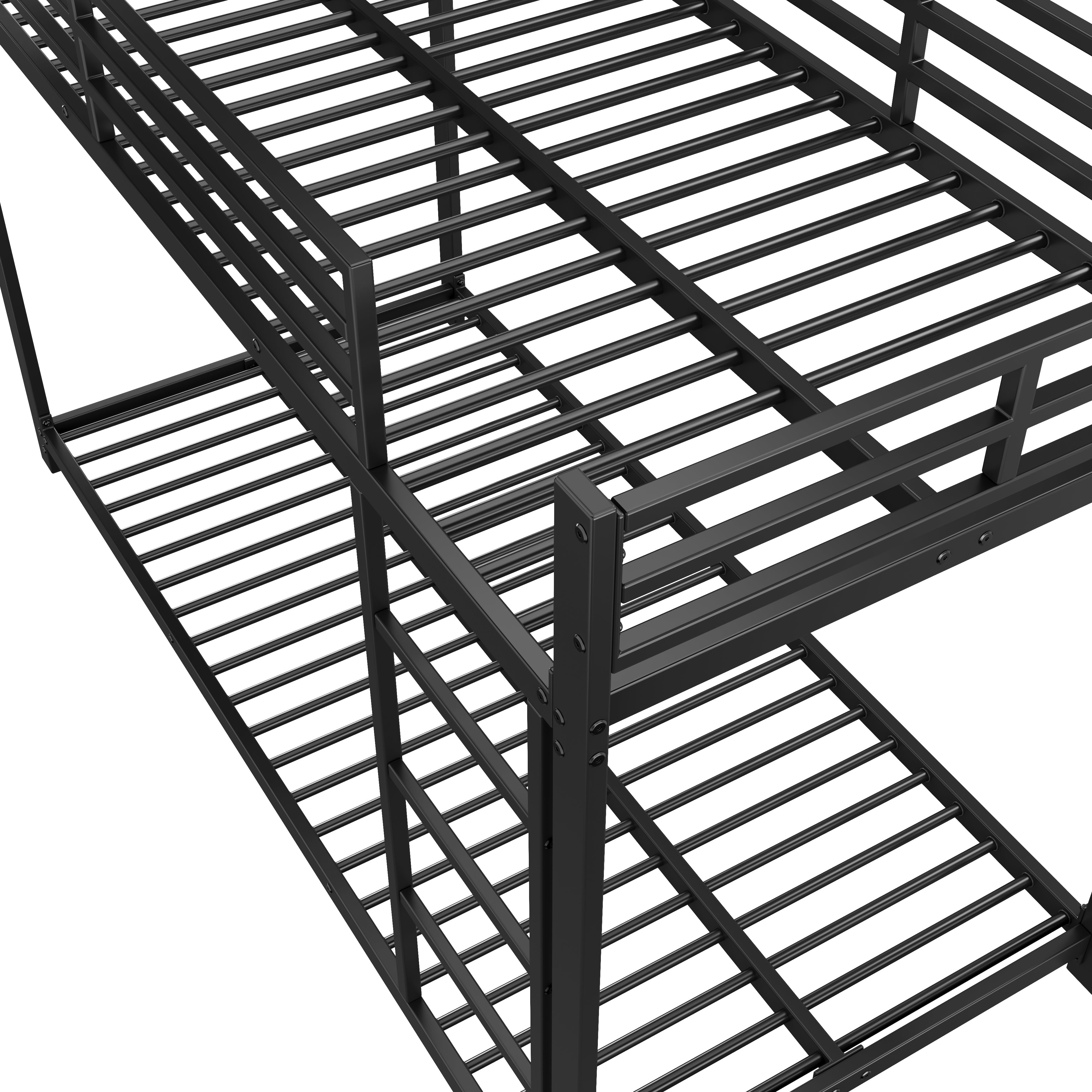 Logidon Bunk Bed Metal 90x200 Black Classic Shape Children's Bed