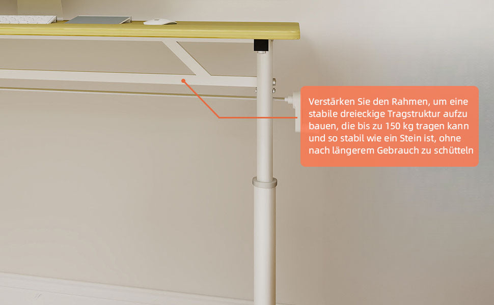 Logidon in hoogte verstelbaar houten bureau handslinger 120 x 60 cm