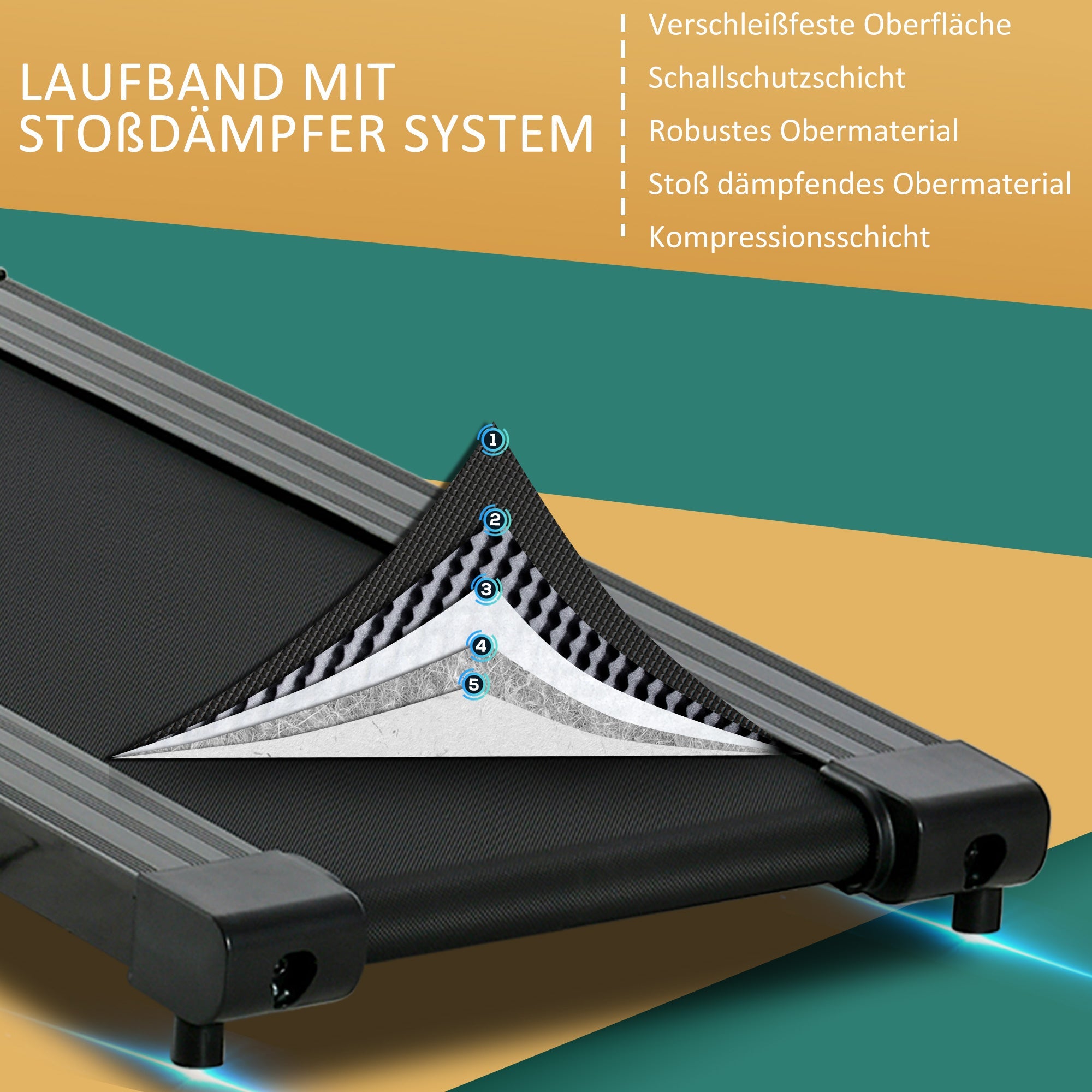 Logidon elektrische opvouwbare loopband 500W LCD-display zwart