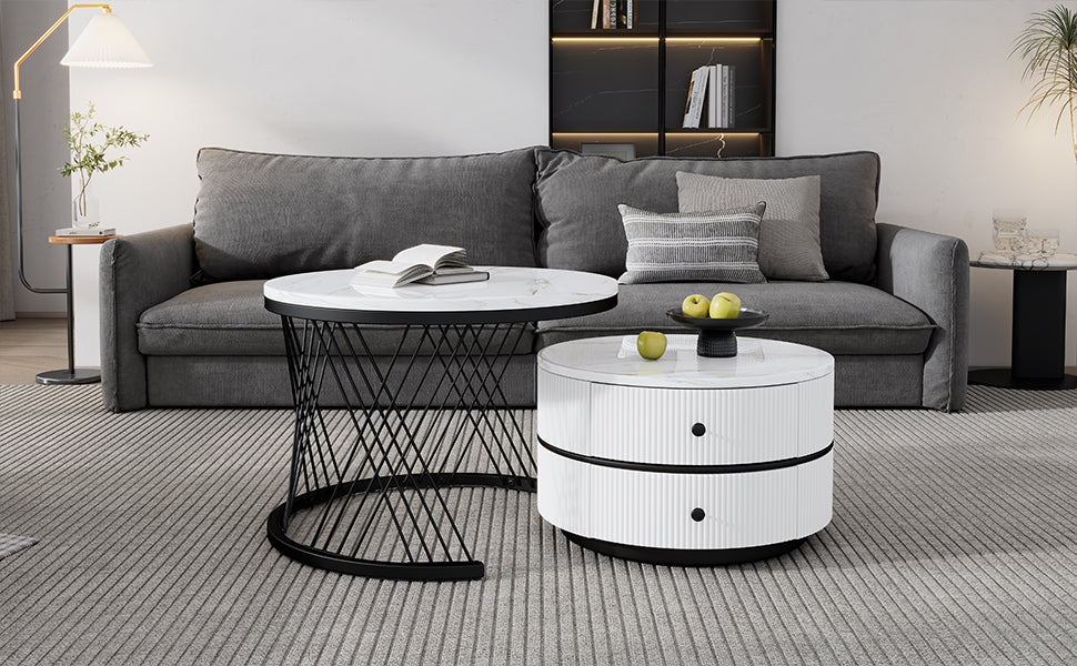 Logidon Elegant Nest salontafelset wit, 2-delig, 60x60/50x50