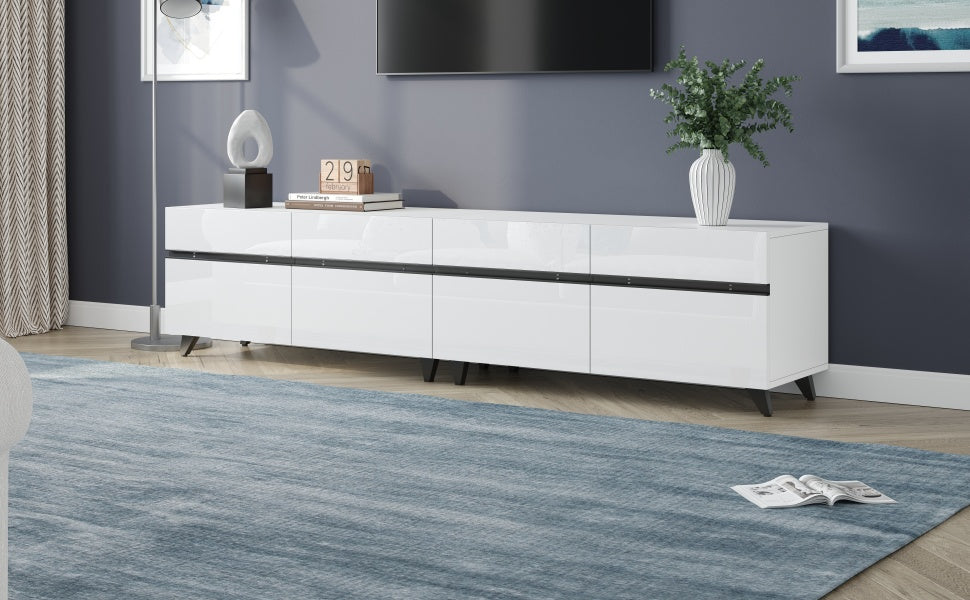 Logidon TV-meubel 180x40x49 cm wit hoogglans 4 kasten