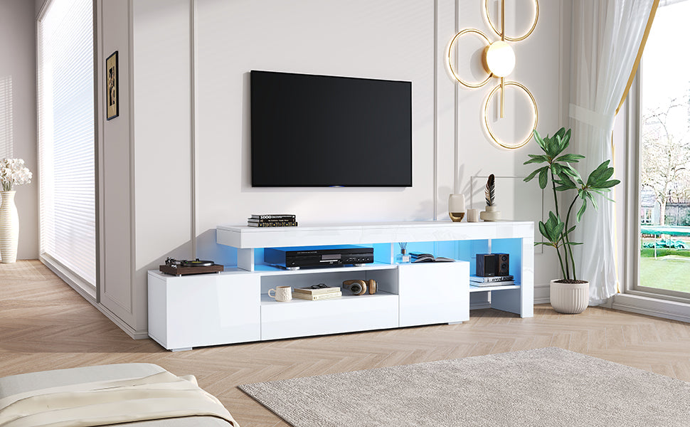 Logidon TV-meubel 192 x 37 x 53 cm witte hoogglans LED-verlichting