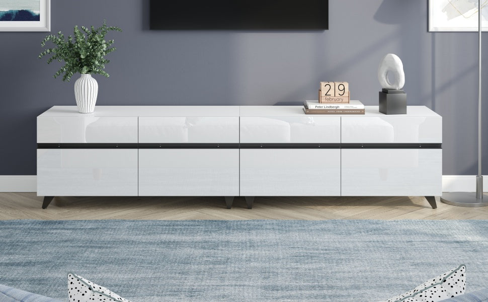 Logidon TV-meubel 180x40x49 cm wit hoogglans 4 kasten