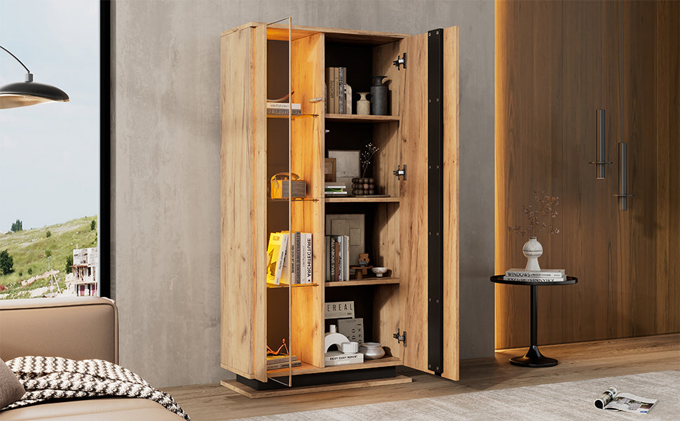 Logidon vitrinekast 80x35x160 cm met acryl deuren en 8 planken