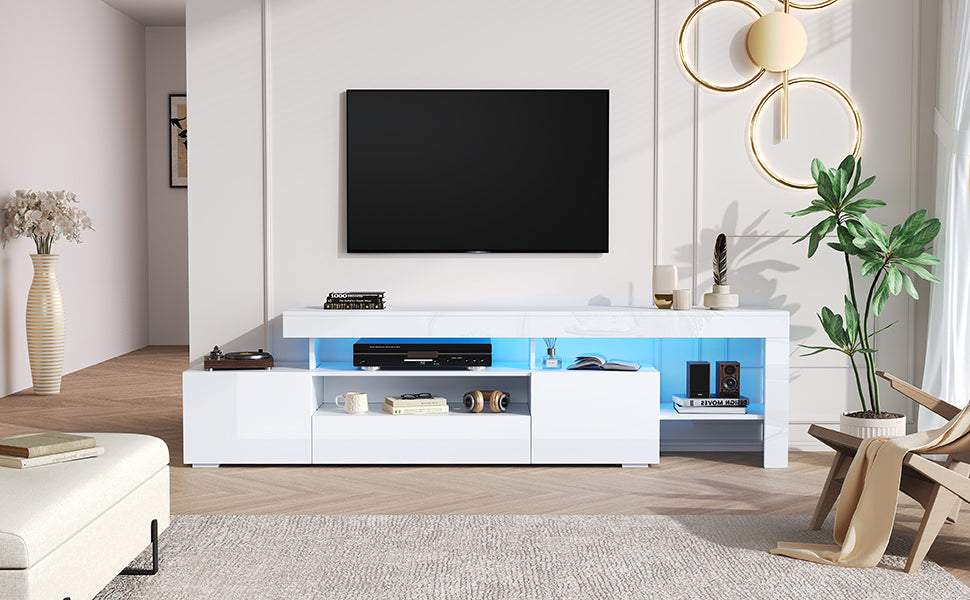 Logidon TV-meubel 192 x 37 x 53 cm witte hoogglans LED-verlichting