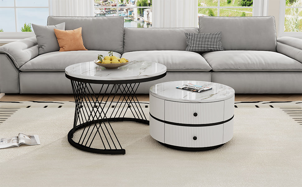 Logidon Elegant Nest salontafelset wit, 2-delig, 60x60/50x50