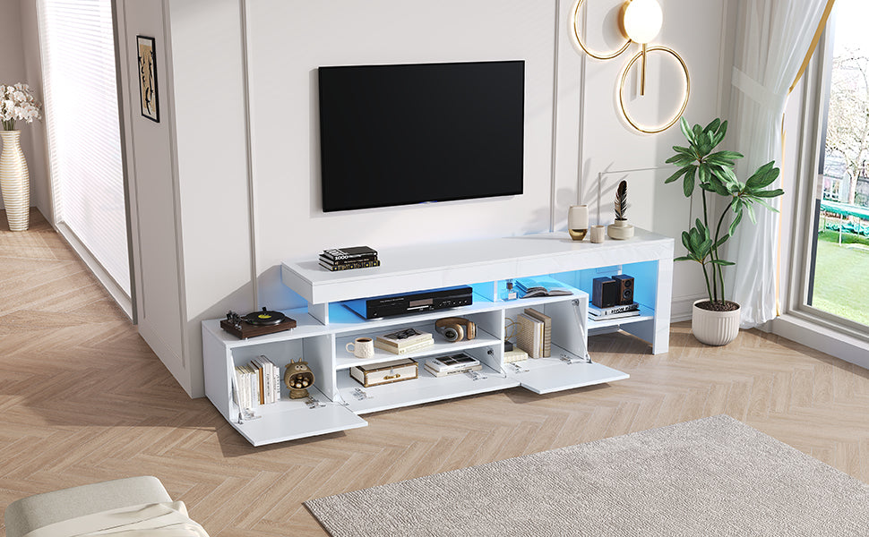 Logidon TV-meubel 192 x 37 x 53 cm witte hoogglans LED-verlichting