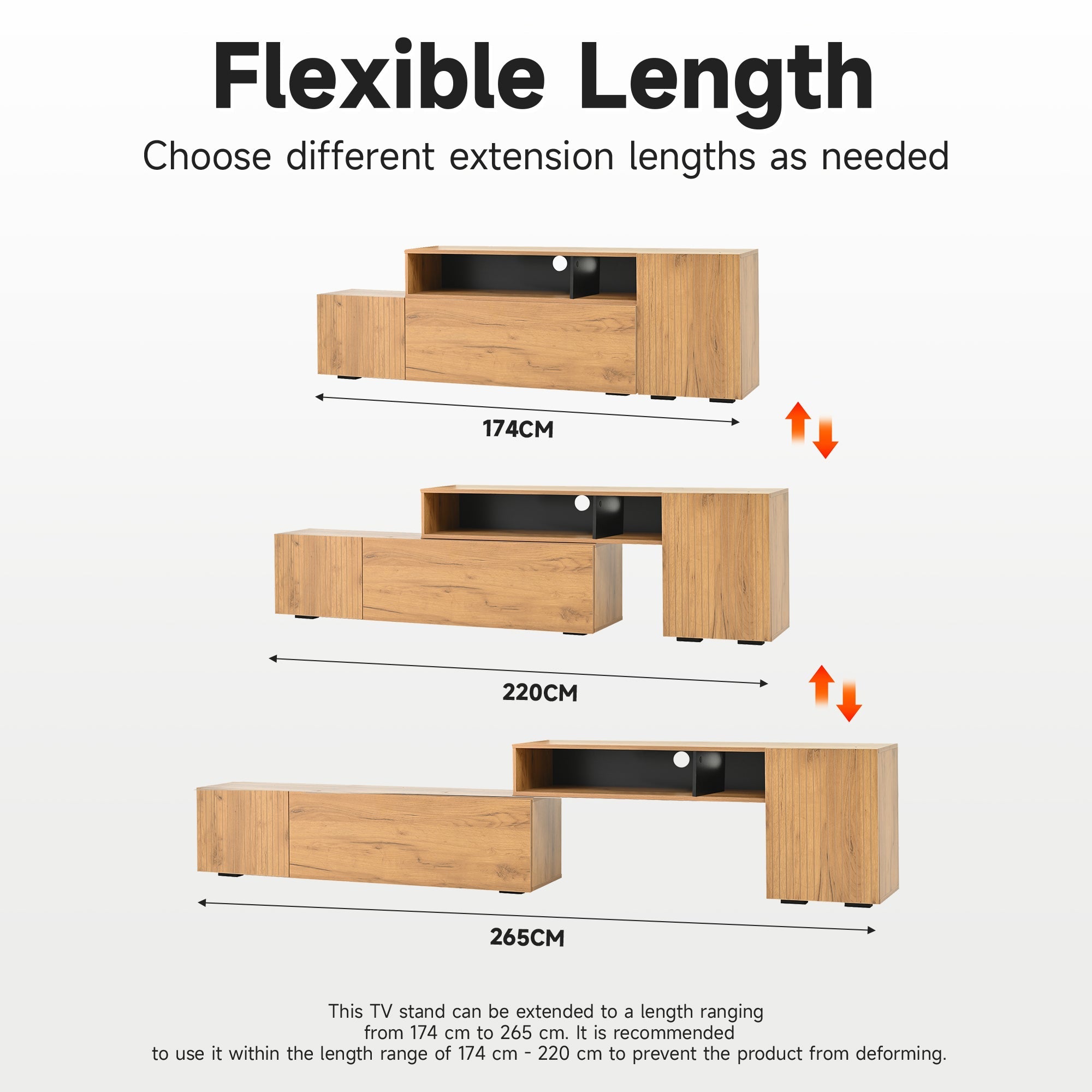 Logidon TV wall unit set display case two parts up to 265 cm oak black