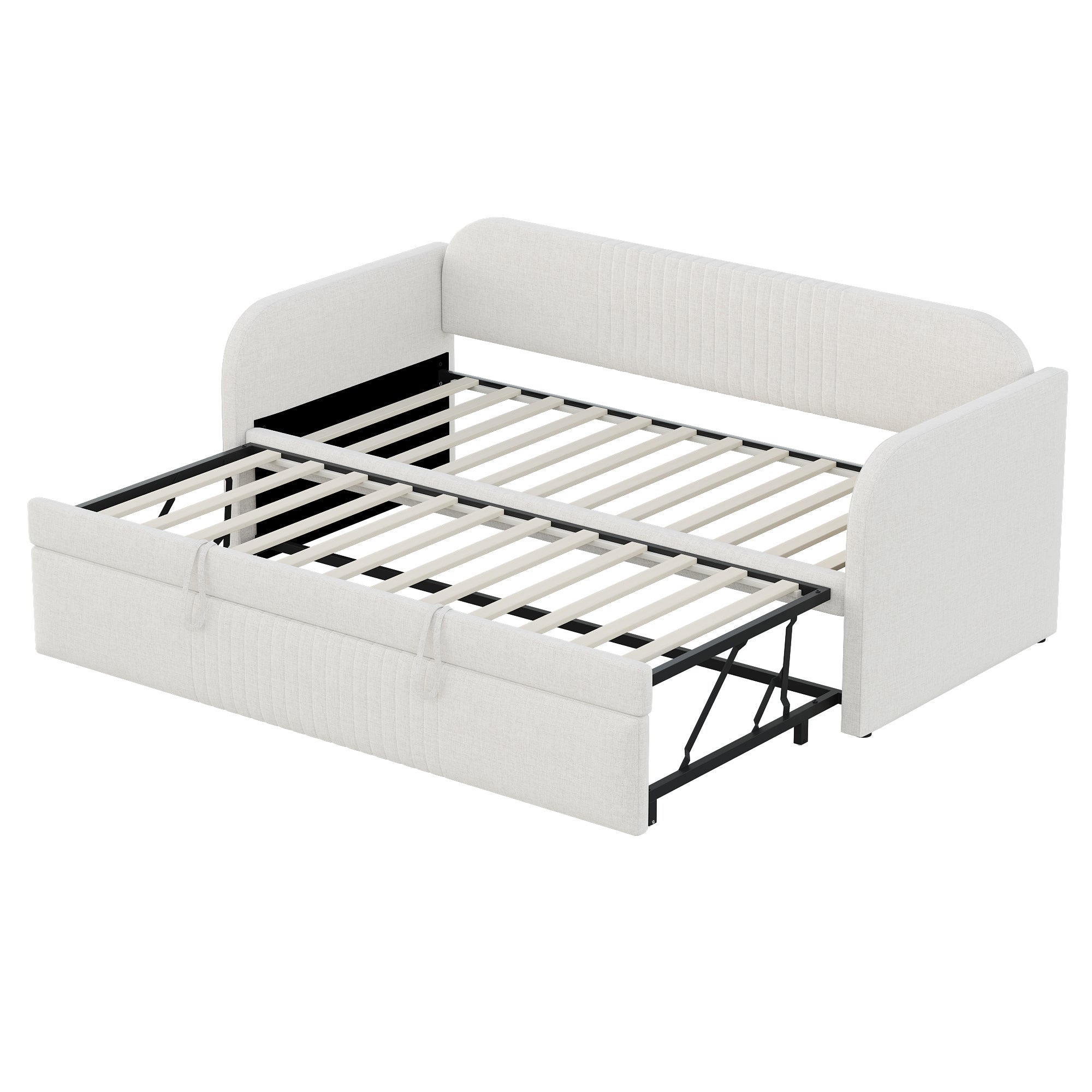 Logidon gestoffeerd bed slaapbank 90/180 lattenbodem beige