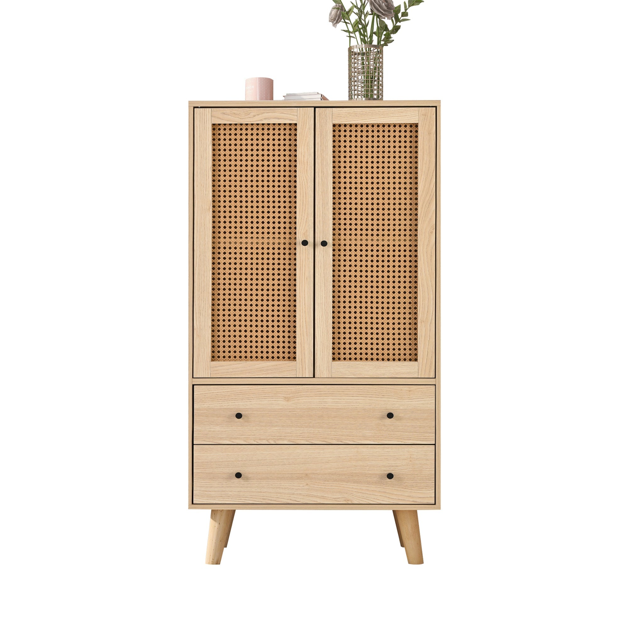 Logidon dressoir 60x120 cm eikenlook rotanlook 2 deuren 2 lades