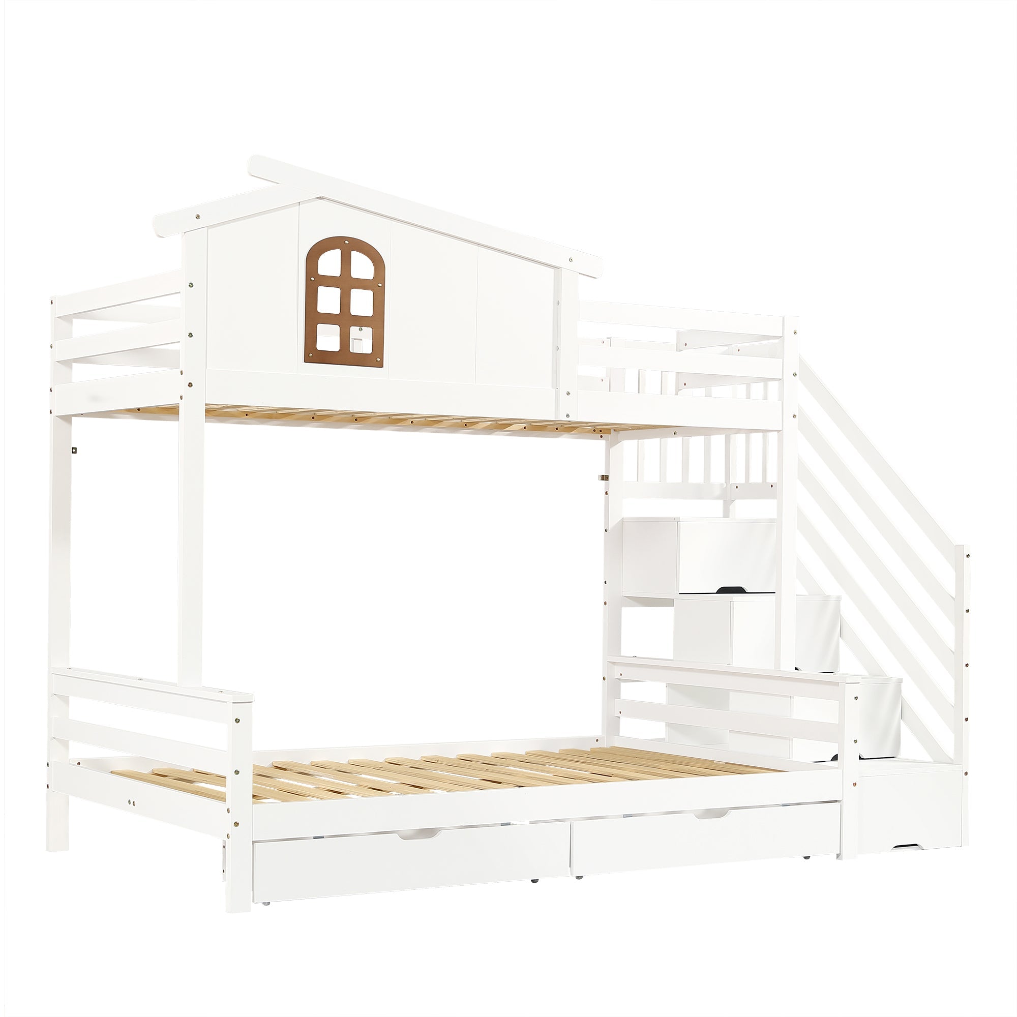 Logidon stapelbed kinderbed wit naturel 90x200 120x200 twee lades