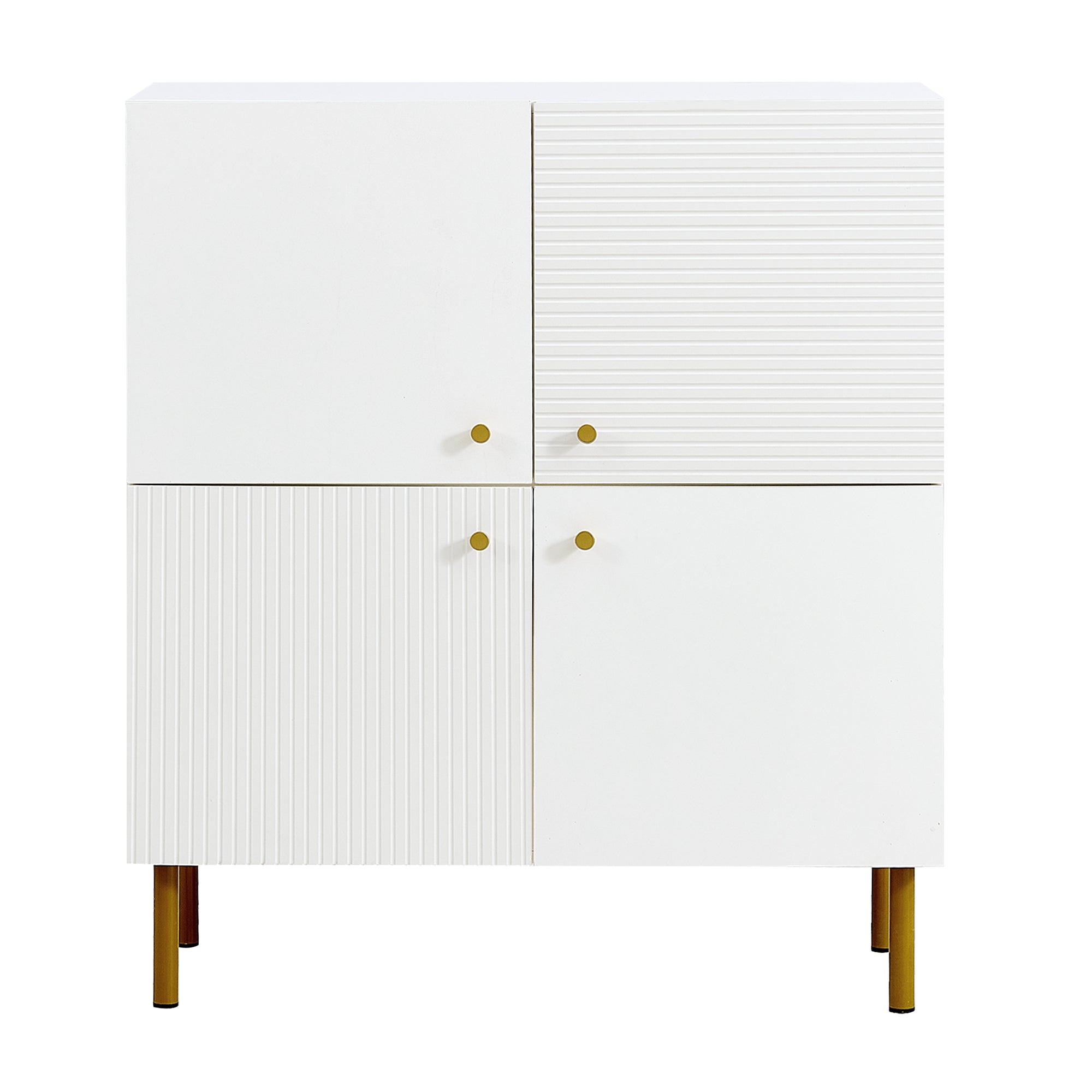 Logidon Wit MDF dressoir 80x36x90 cm zinken handvat stalen poten