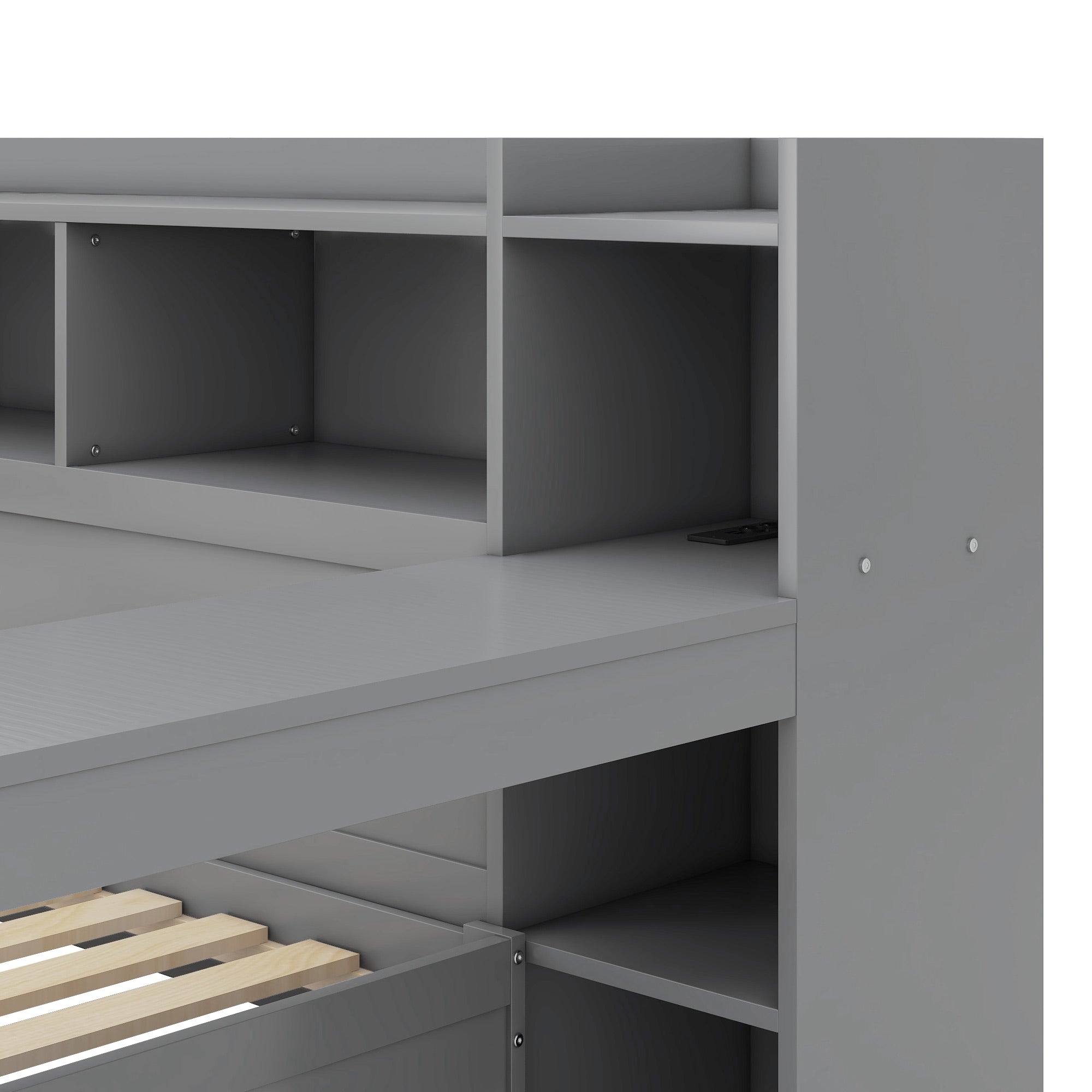Logidon sofa bed 90x200 gray USB port 2 drawers
