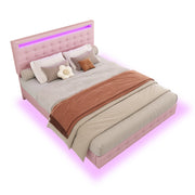 Logidon 140x200 cm flatbed roze LED-licht 24 knoppen afstandsbediening