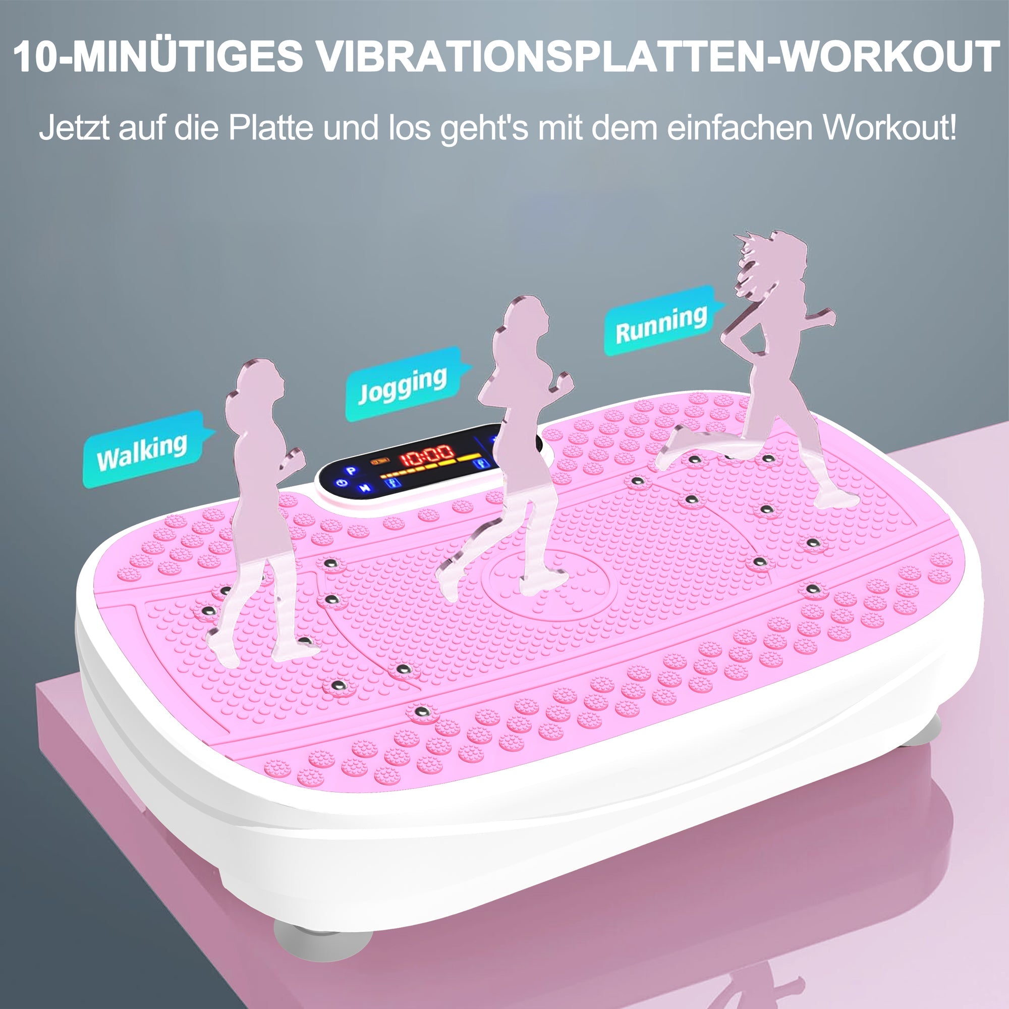 Logidon Vibration Plate Pink Full Body Fitness With Resistance Bands