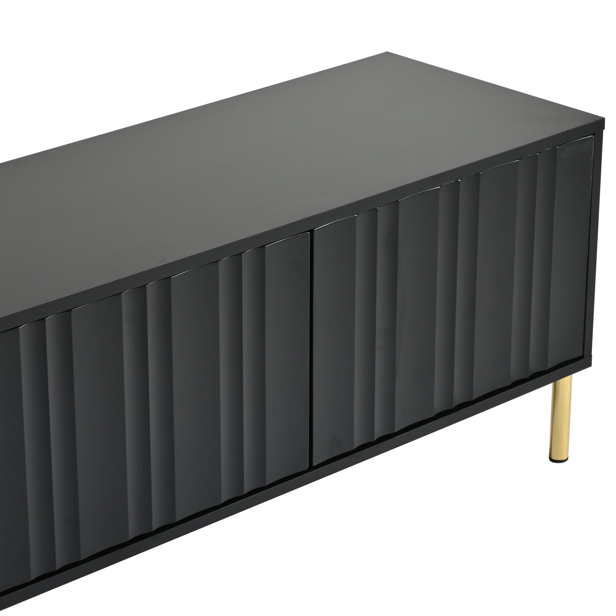 Logidon Zwart TV-meubel met Gouden Tafelpoten 190 cm