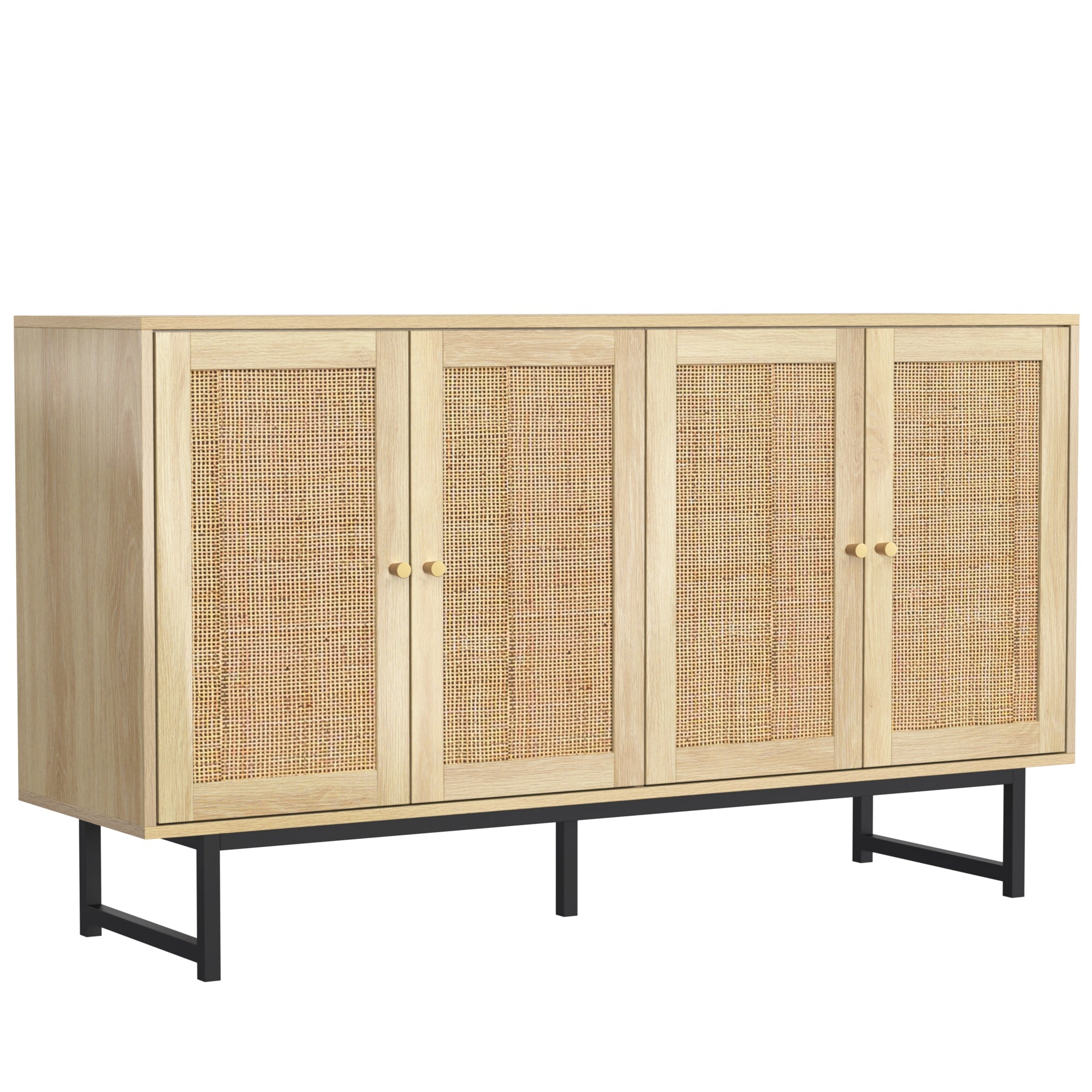 Logidon dressoir 140x39,5x80 cm met echt rattengaas 4 deuren