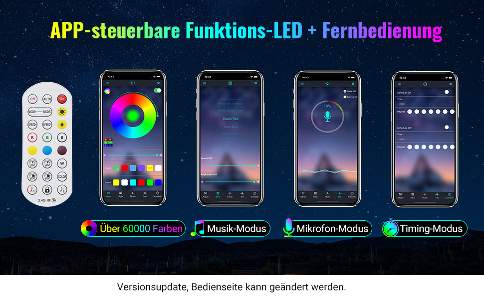 Logidon gestoffeerd bed 160x200 wit app bediening LED USB oplaadfunctie