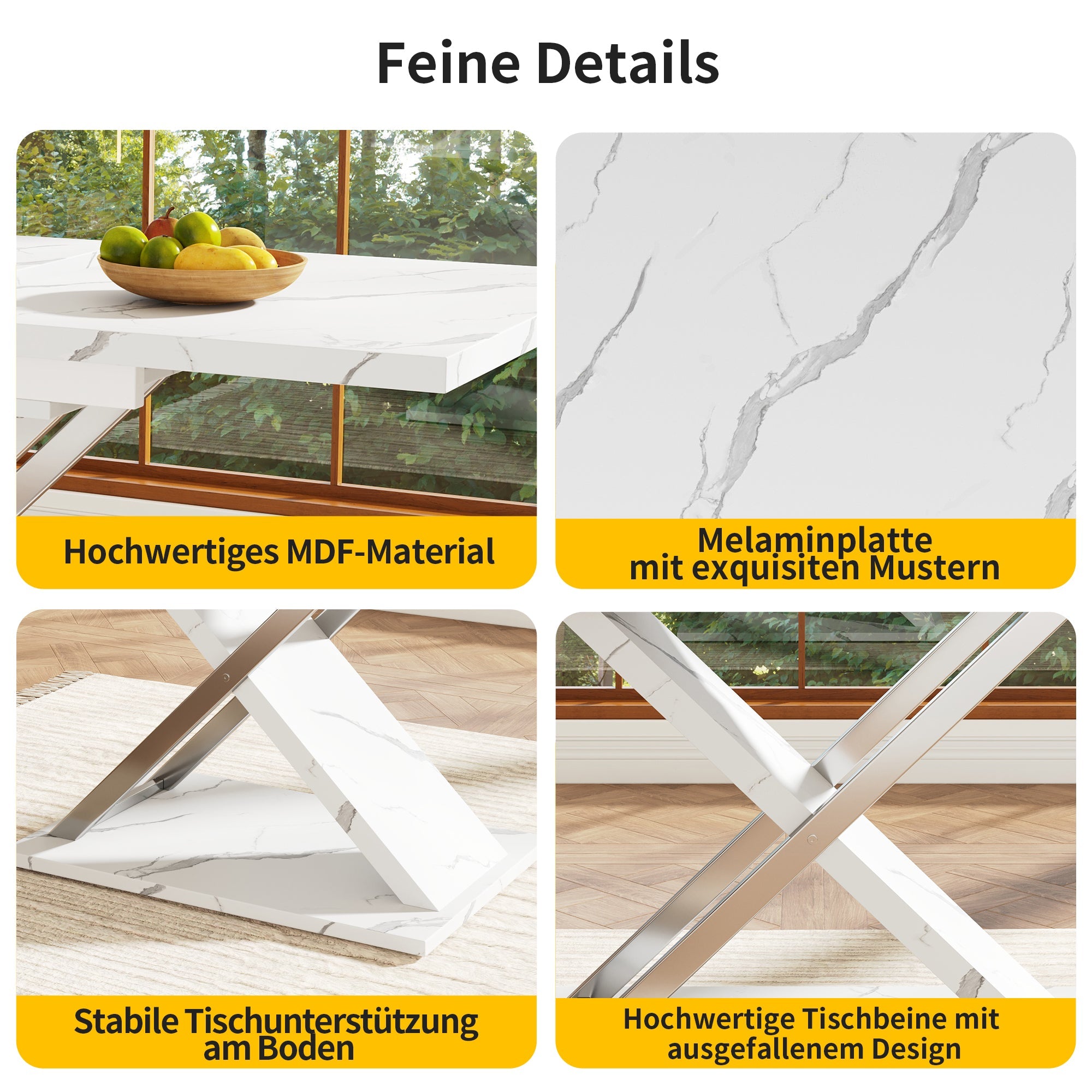 Logidon Uitschuifbare eettafel wit 118-157 cm met gekruiste poten