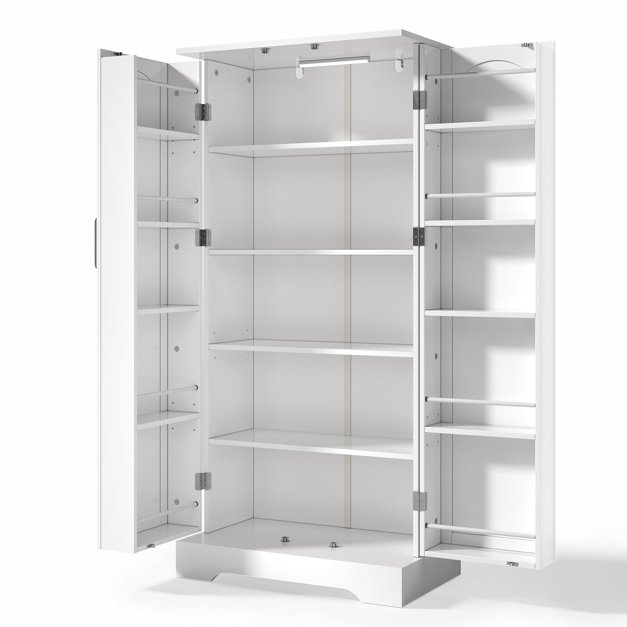 Logidon 60x35x128cm witte keukenkast LED-sensorlicht verstelbare planken