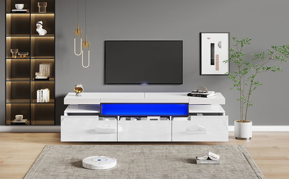 Logidon Elegant hoogglans TV-meubel wit 160x39x42cm met LED
