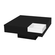 Logidon Hoogglans Salontafel Uitneembare Box Wit Zwart 72x72x30 cm