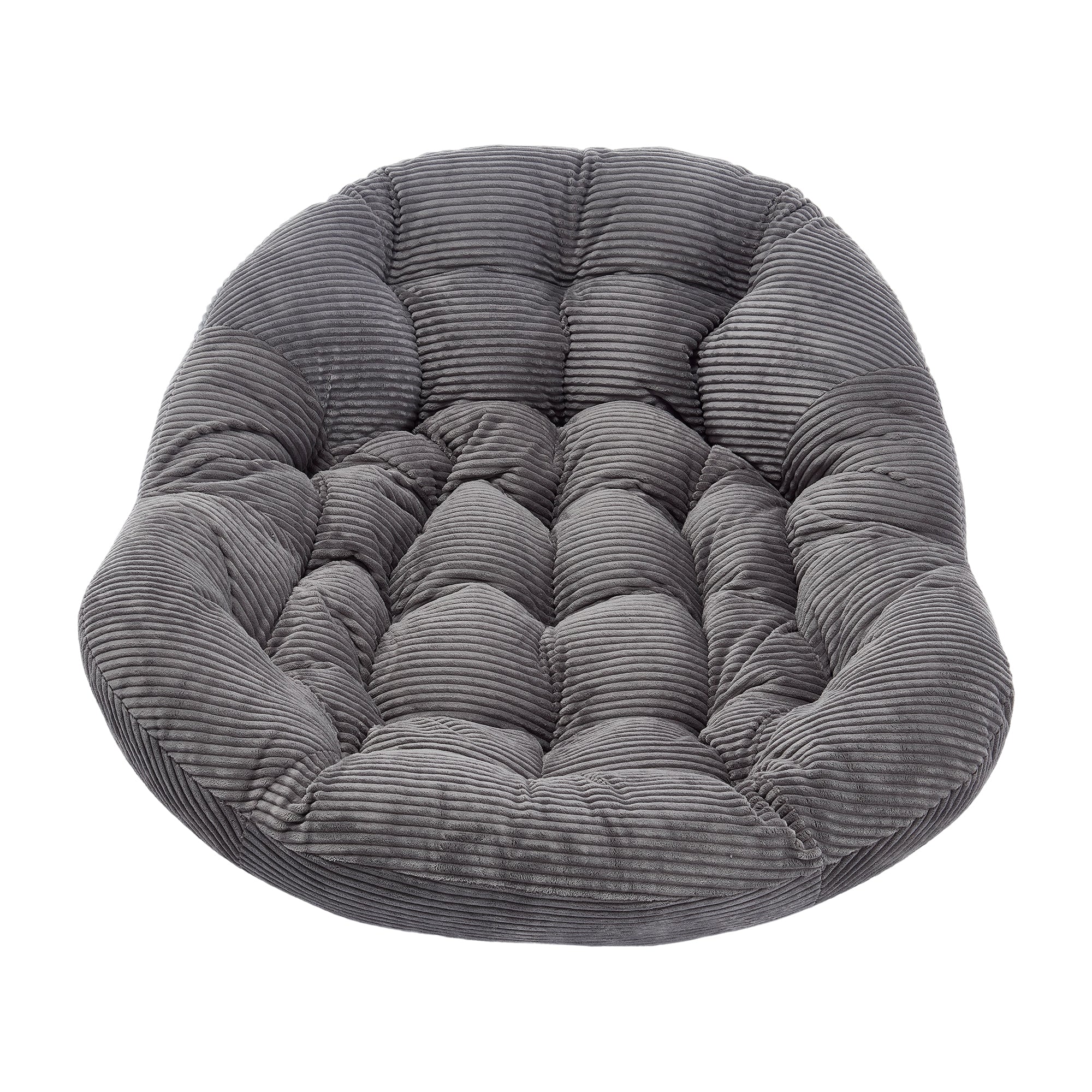 Logidon Rotan Schommelstoel Grijs met Bekleding en Rugleuning Buiten