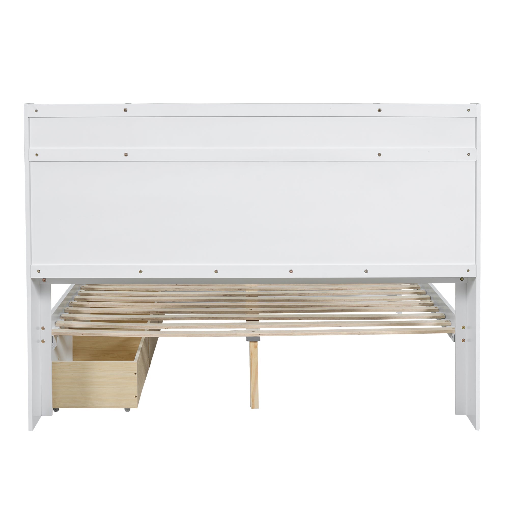 Logidon tweepersoonsbed 160x200 witgrijs, open plank en drie lades