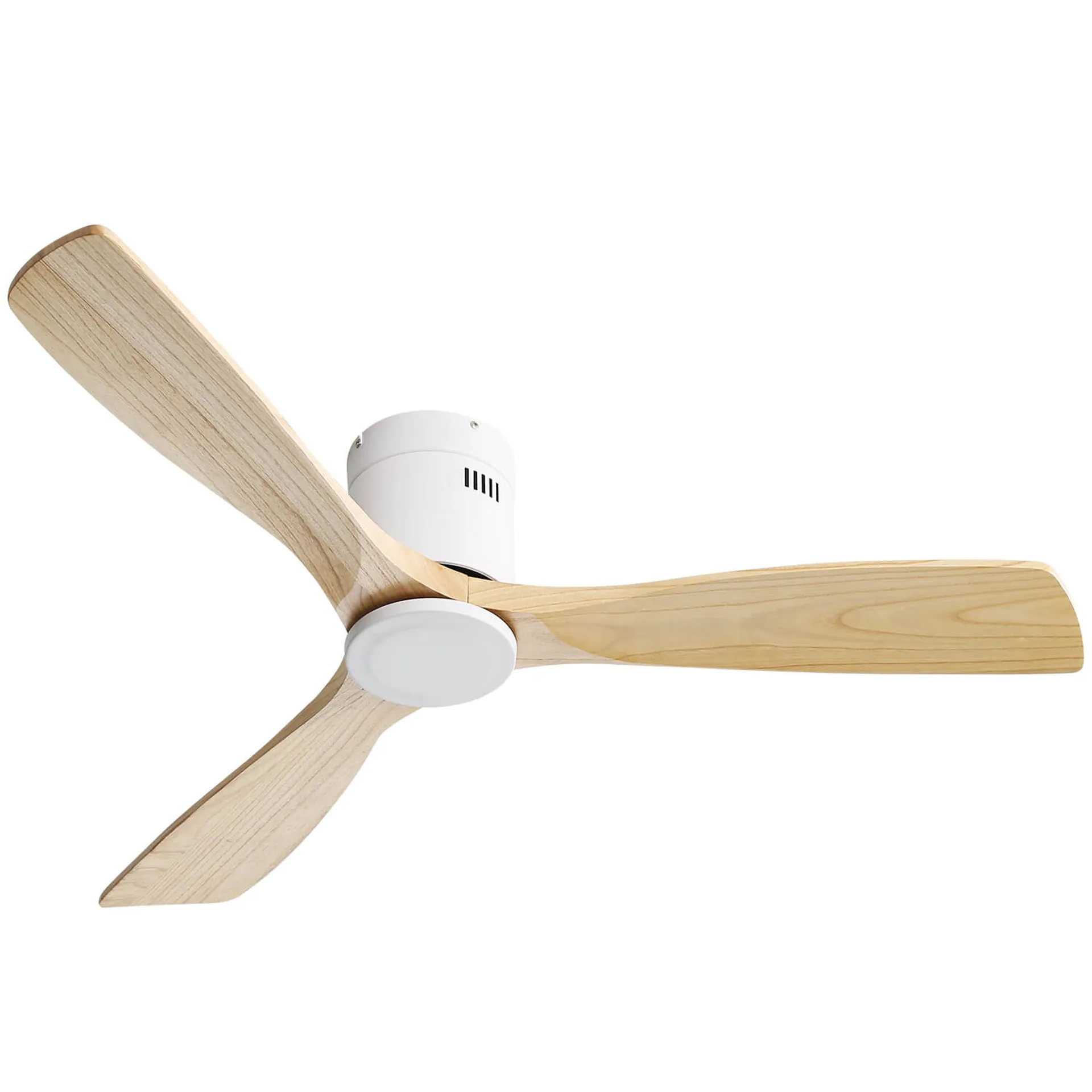Logidon ventilator 52 inch met 3 massief houten bladen witte afstandsbediening