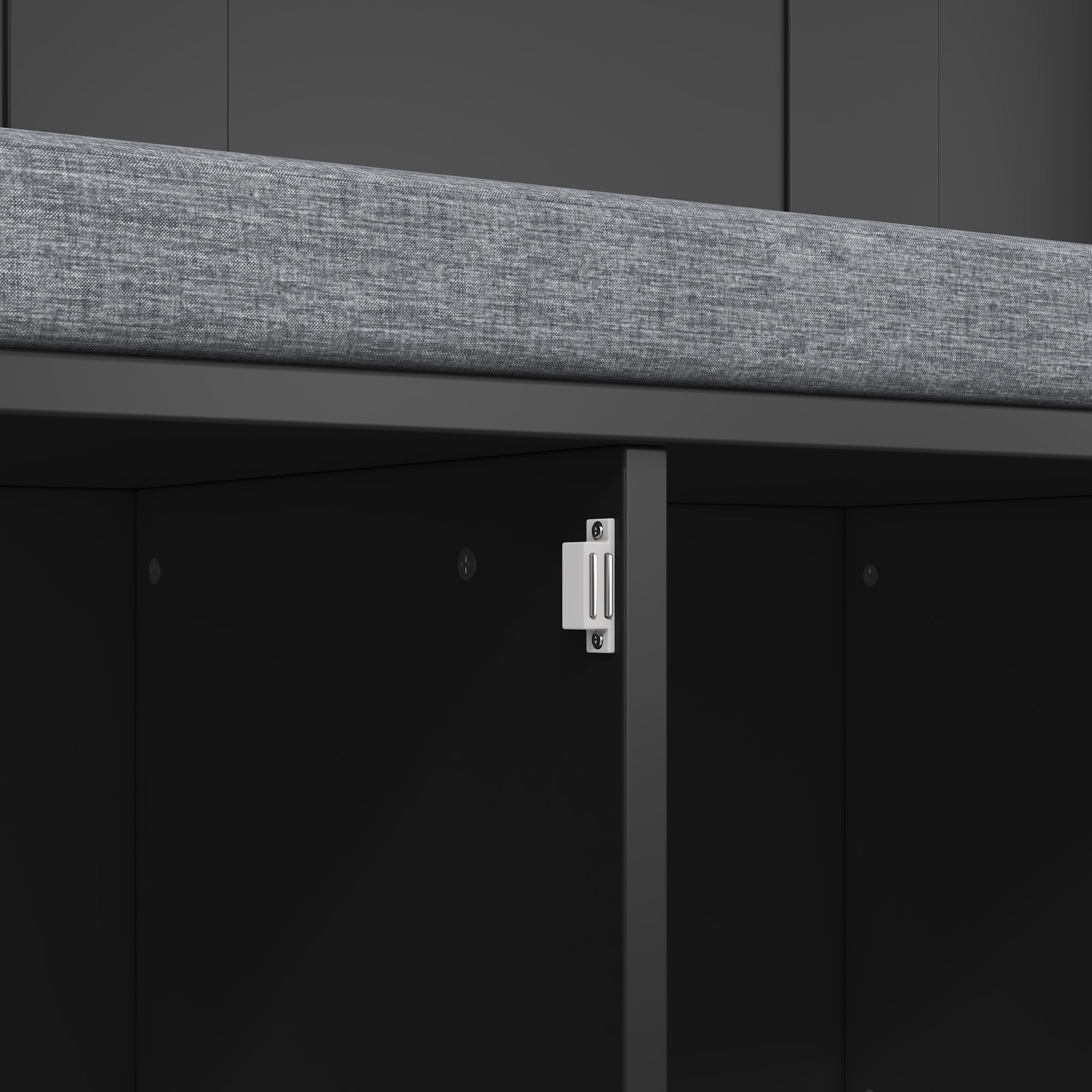 Logidon kapstok schoenenbank met 6 drievoudige haken zwart 120x40x191 cm