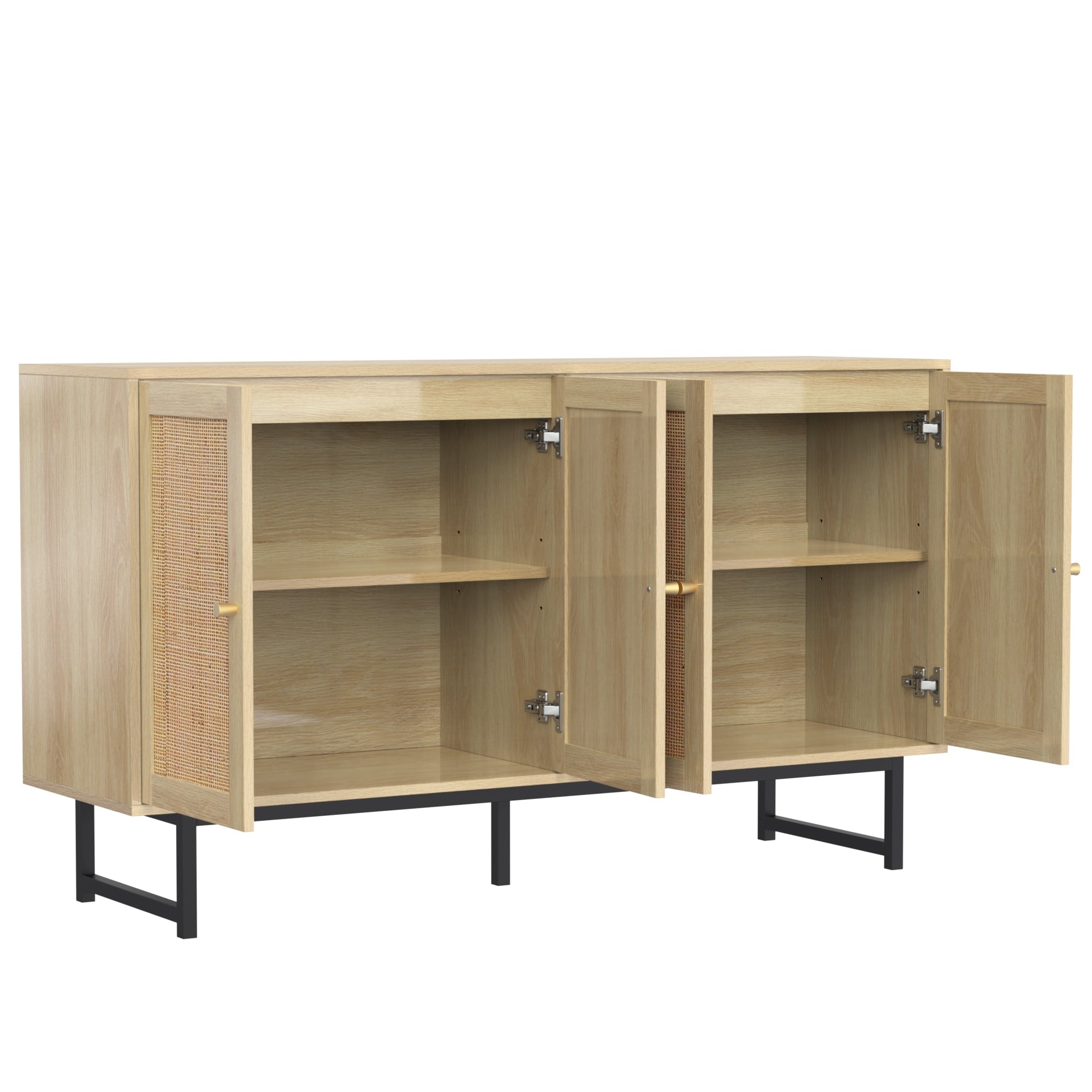 Logidon dressoir 140x39,5x80 cm met echt rattengaas 4 deuren