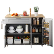 Logidon mobile kitchen table with folding top oak grain