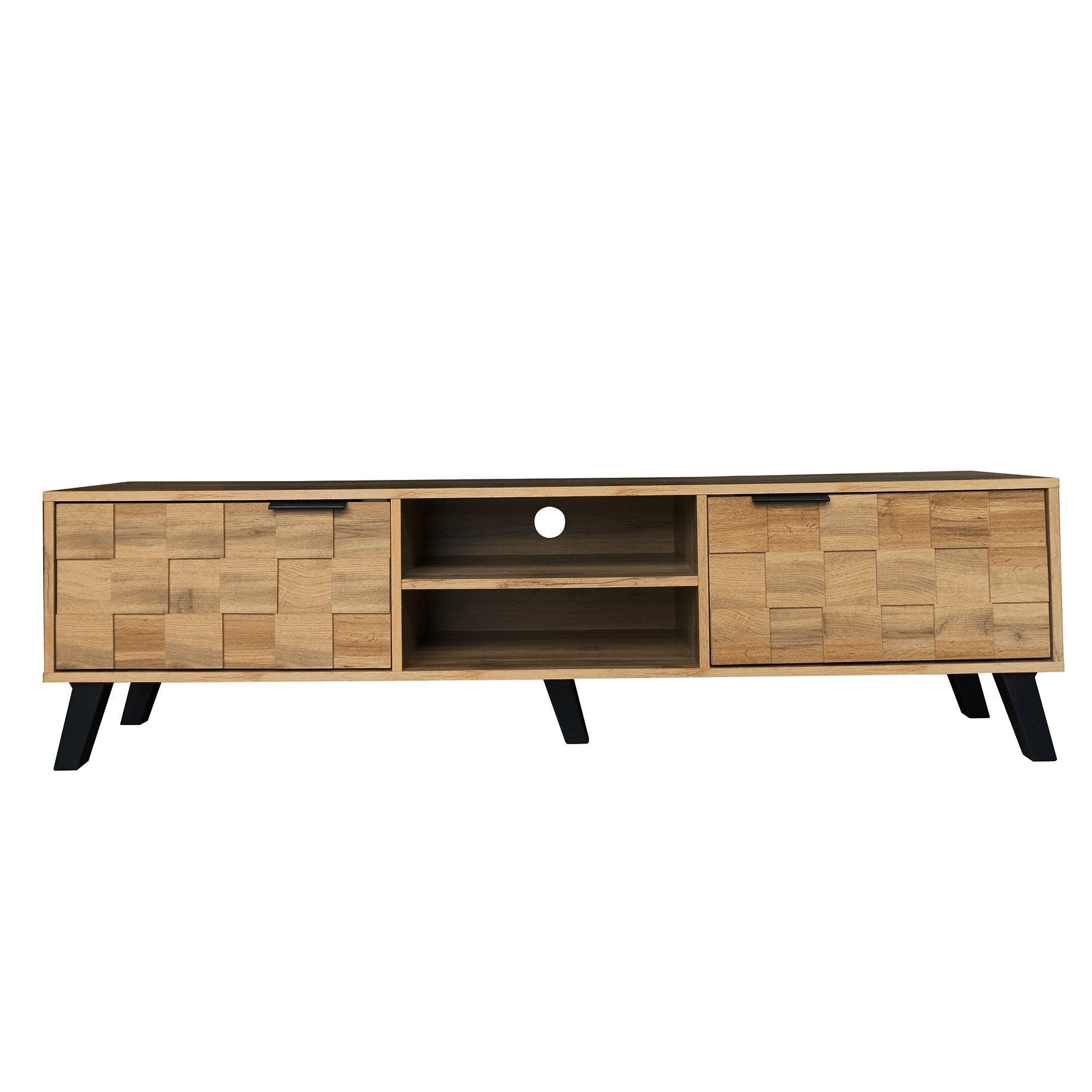 Logidon Modern TV-meubel hout 2 deuren 2 vakken 160,5x35,5x45 cm