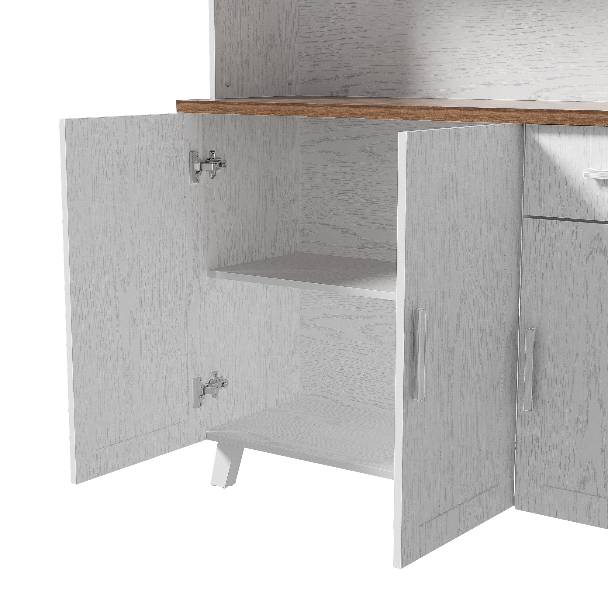 Logidon vitrinekast 114x40x190 cm witbruin landelijke stijl