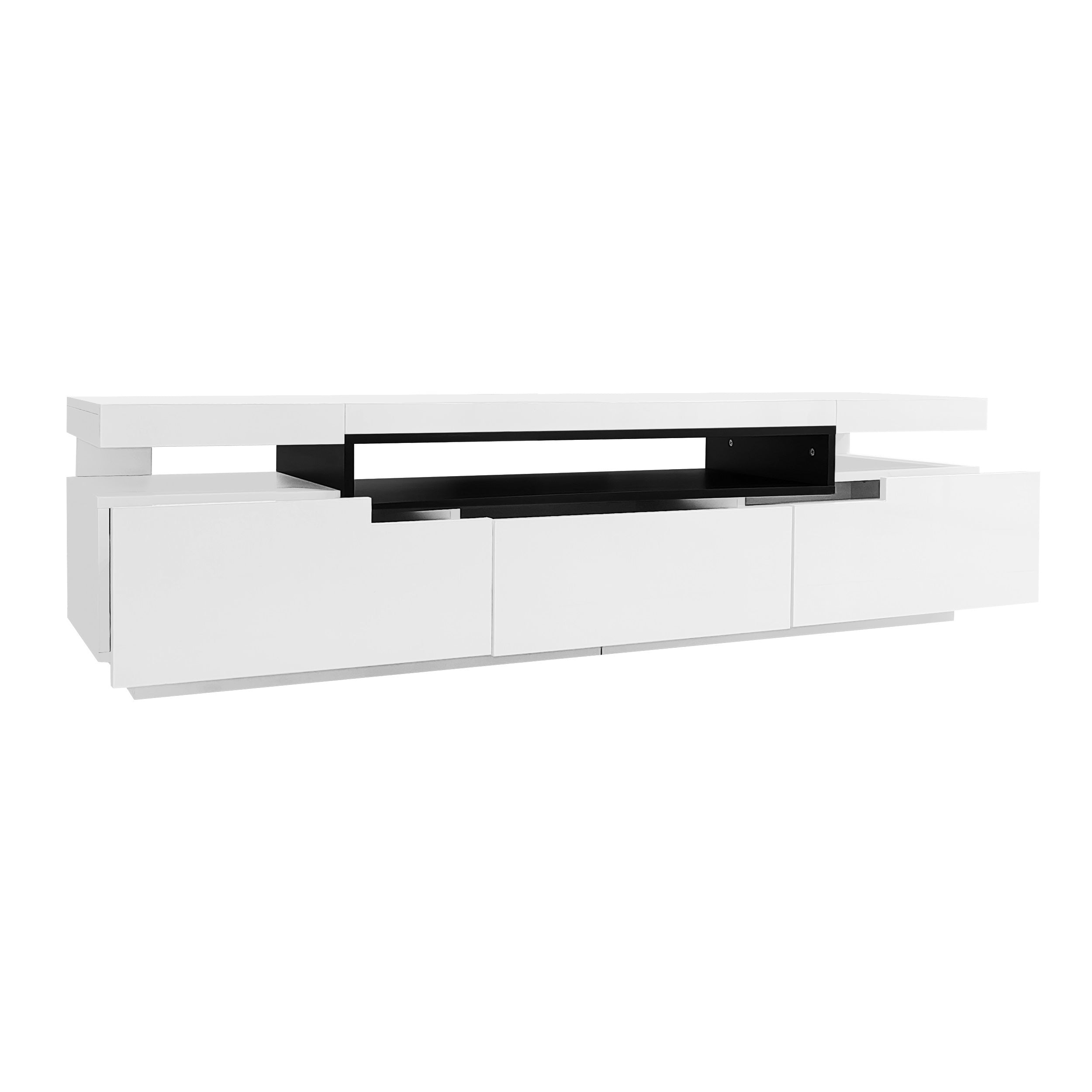 Logidon Elegant hoogglans TV-meubel wit 160x39x42cm met LED