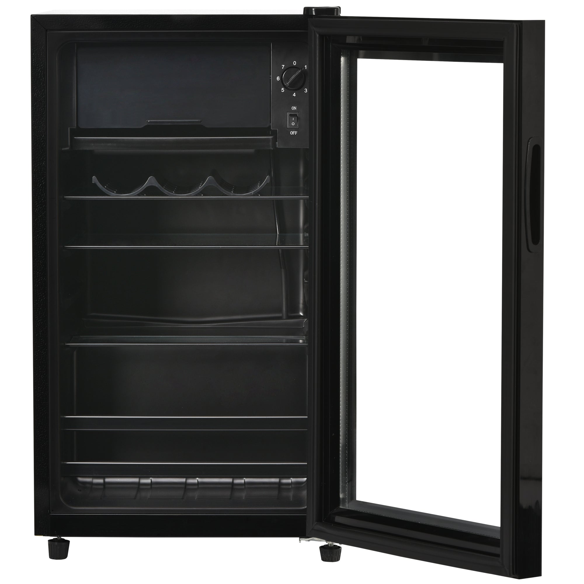 Logidon 76L minikoelkast Zwart 70L koelgedeelte, 6L vriesgedeelte, LED