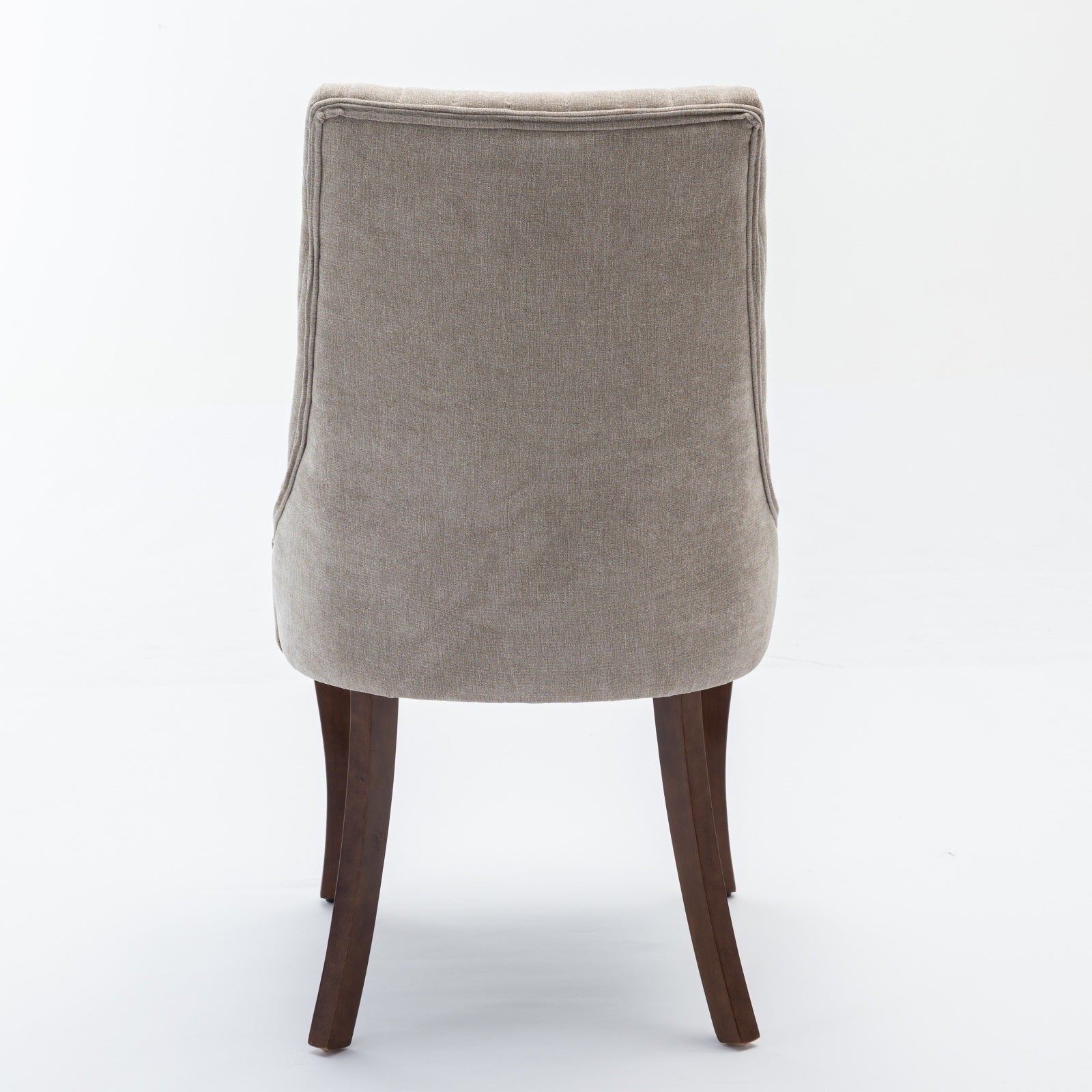 Logidon beige chenille eetkamerstoelen set van 2 massief houten poten