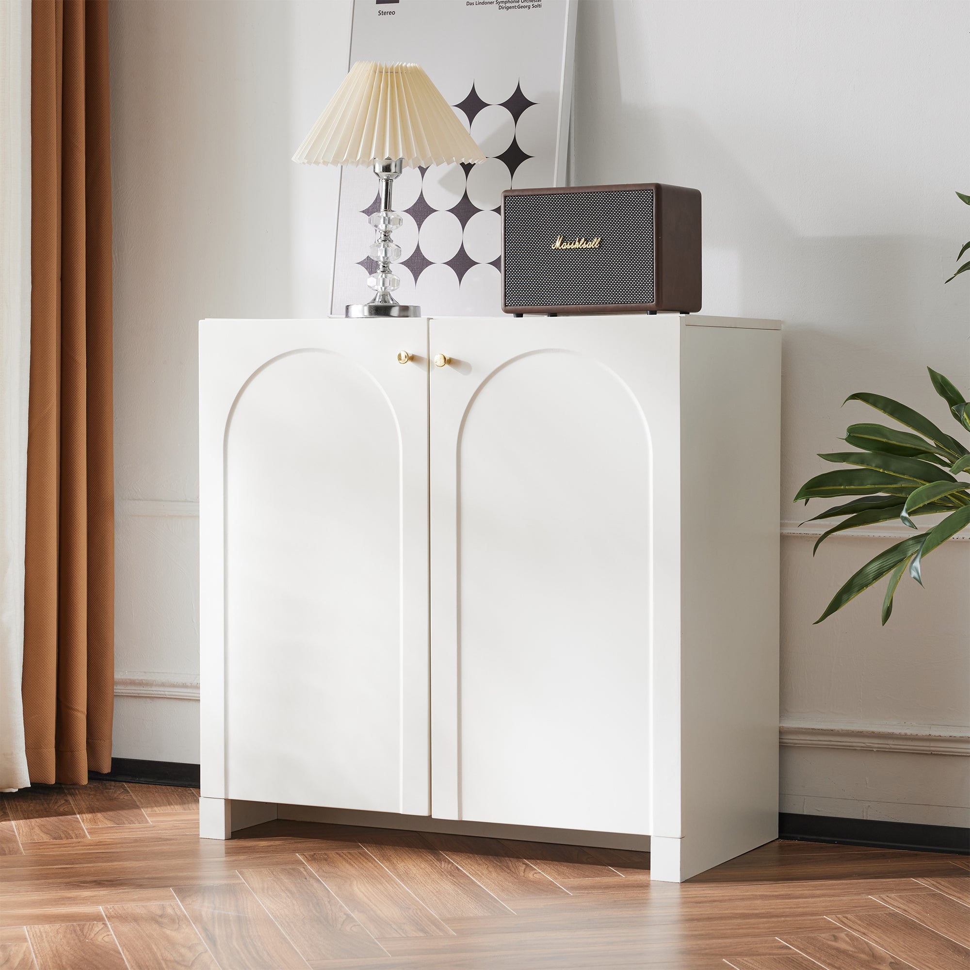 Logidon sideboard cream white 80x40x80 cm two doors highboard