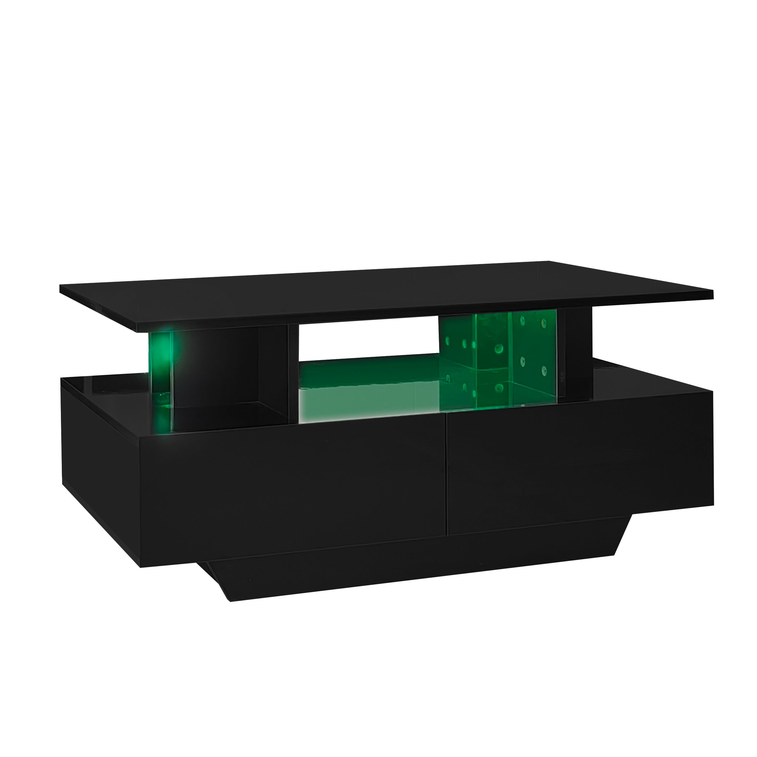 Logidon LED-verlichting salontafel met 2 lades 90x55x41 cm