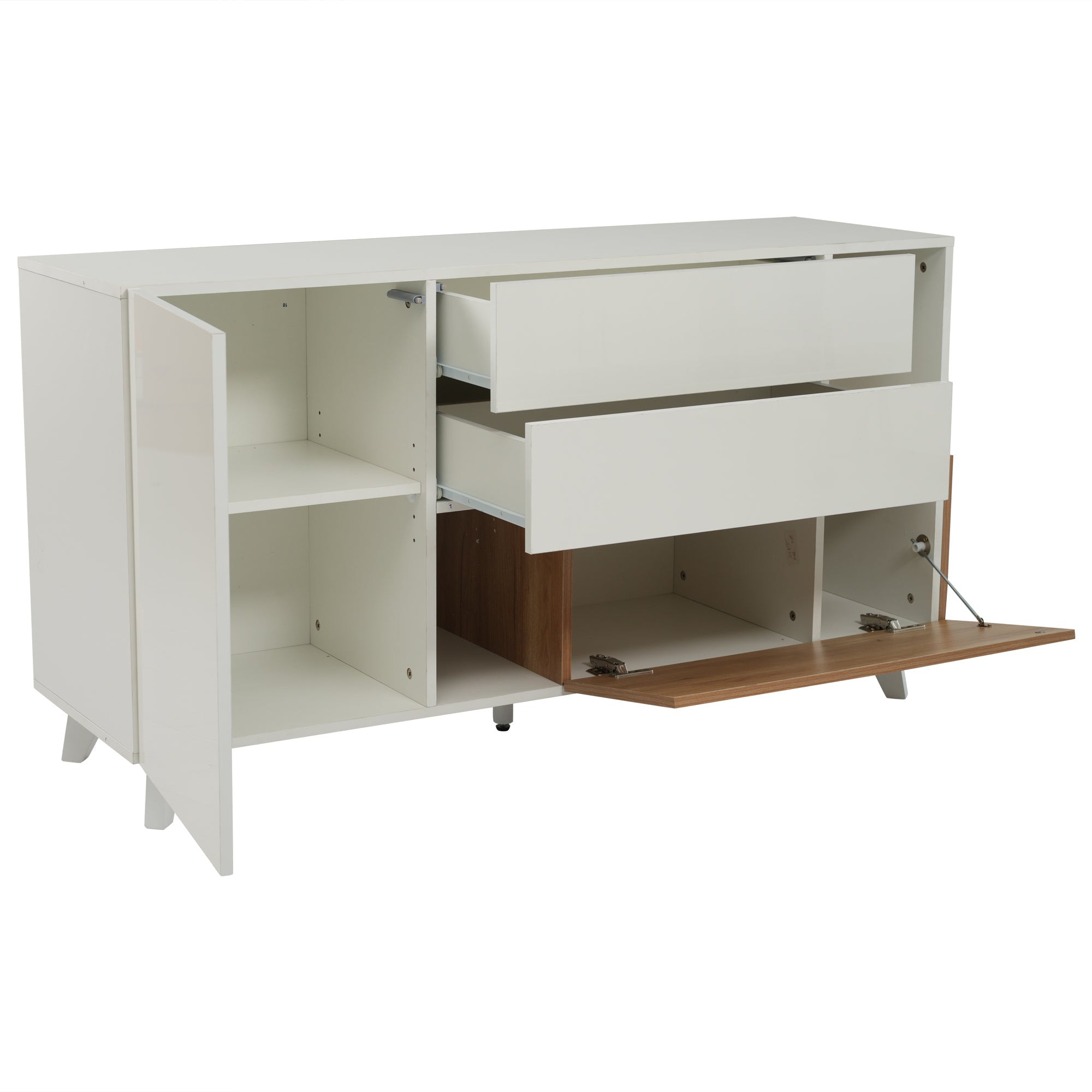 Logidon dressoir hoogglans wit 130x40x70 cm met opbergruimte