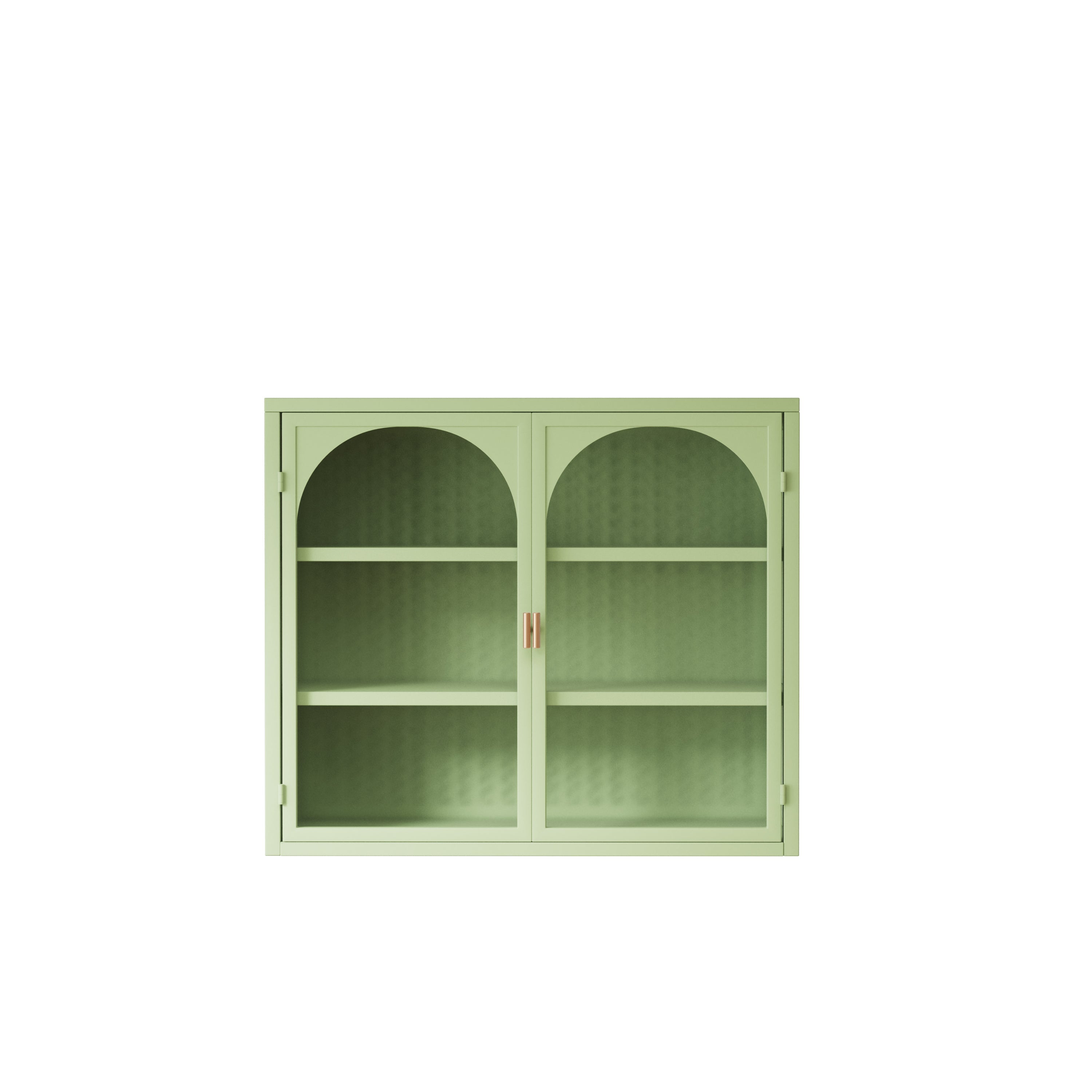 Logidon wanddoos 70 cm groene glazen deuren met drie opbergniveaus