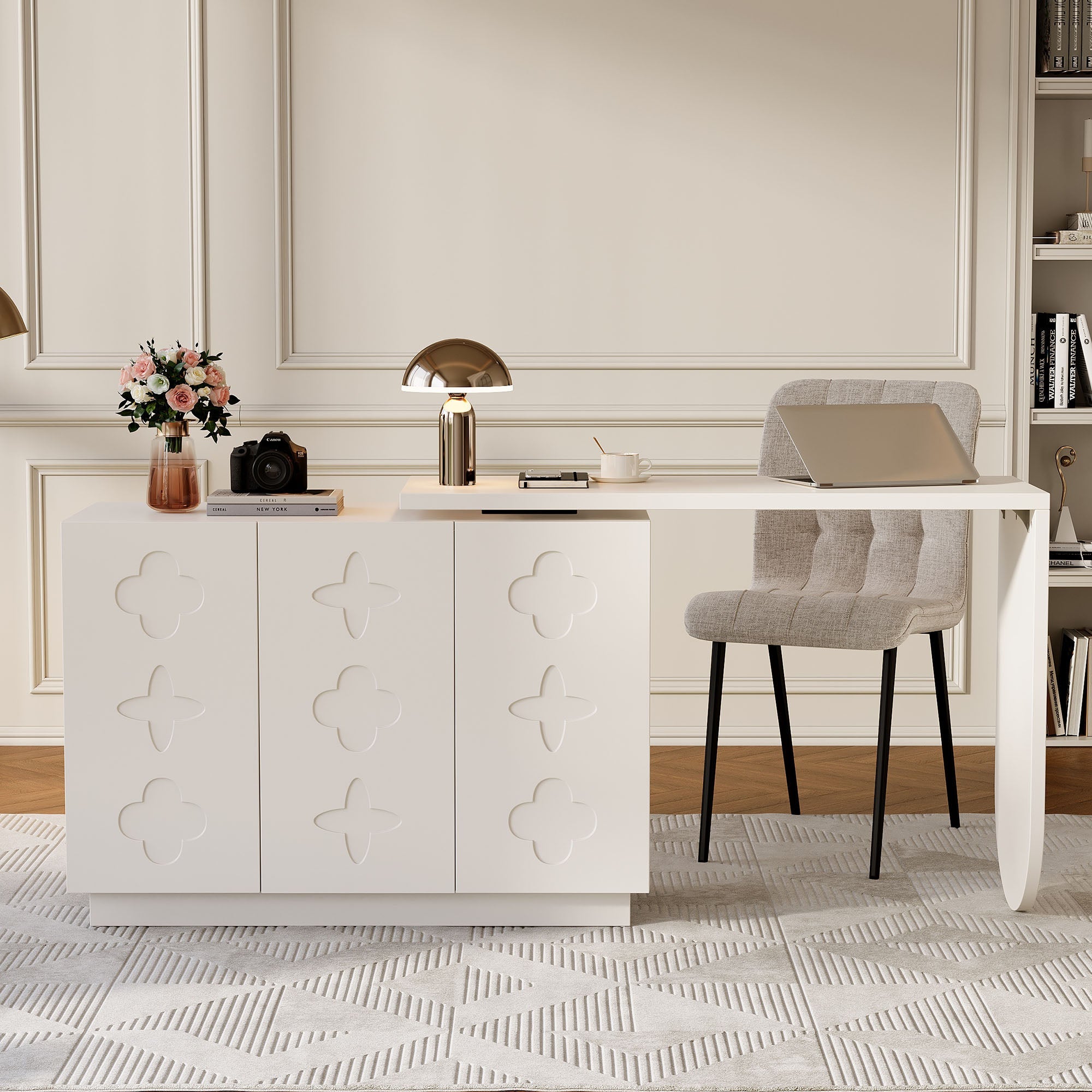 Logidon hoekbureau L-vorm draaibaar wit 110 centimeter